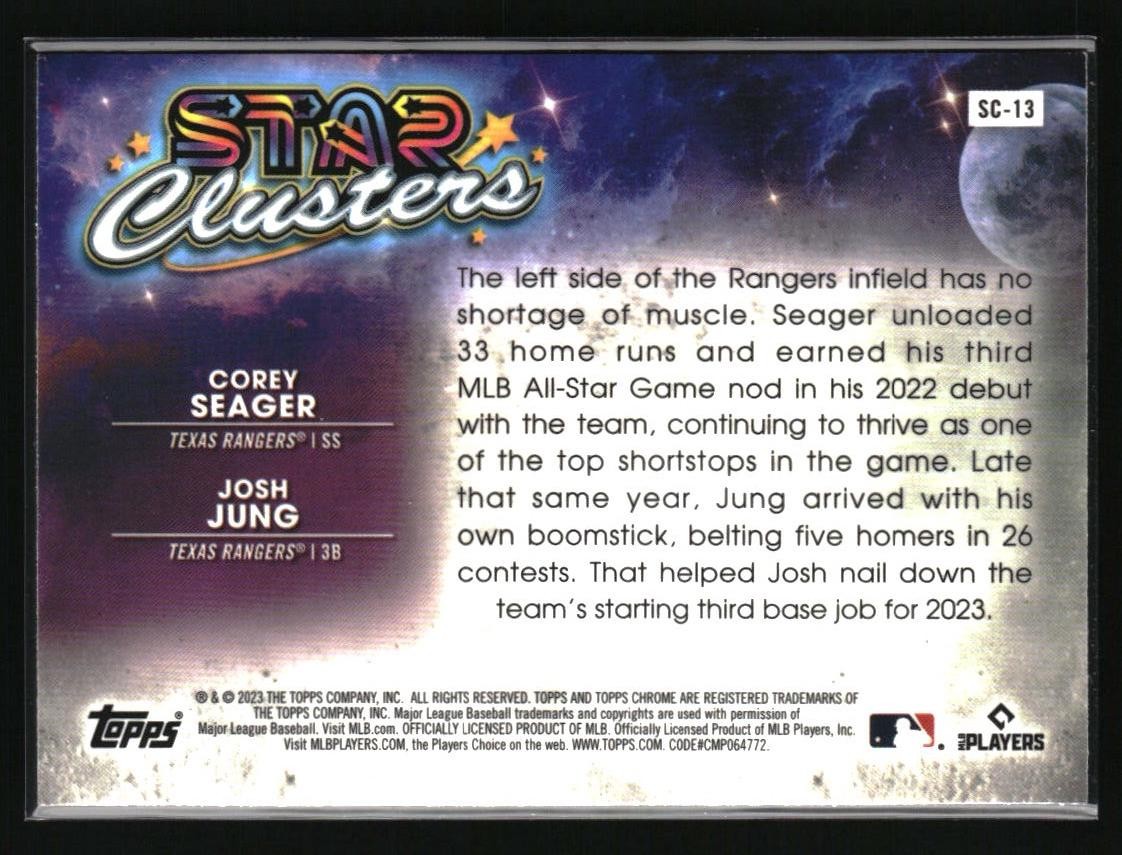 2023 Topps Cosmic Chrome Star Clusters Josh Jung / Corey Seager #SC-13 Rangers