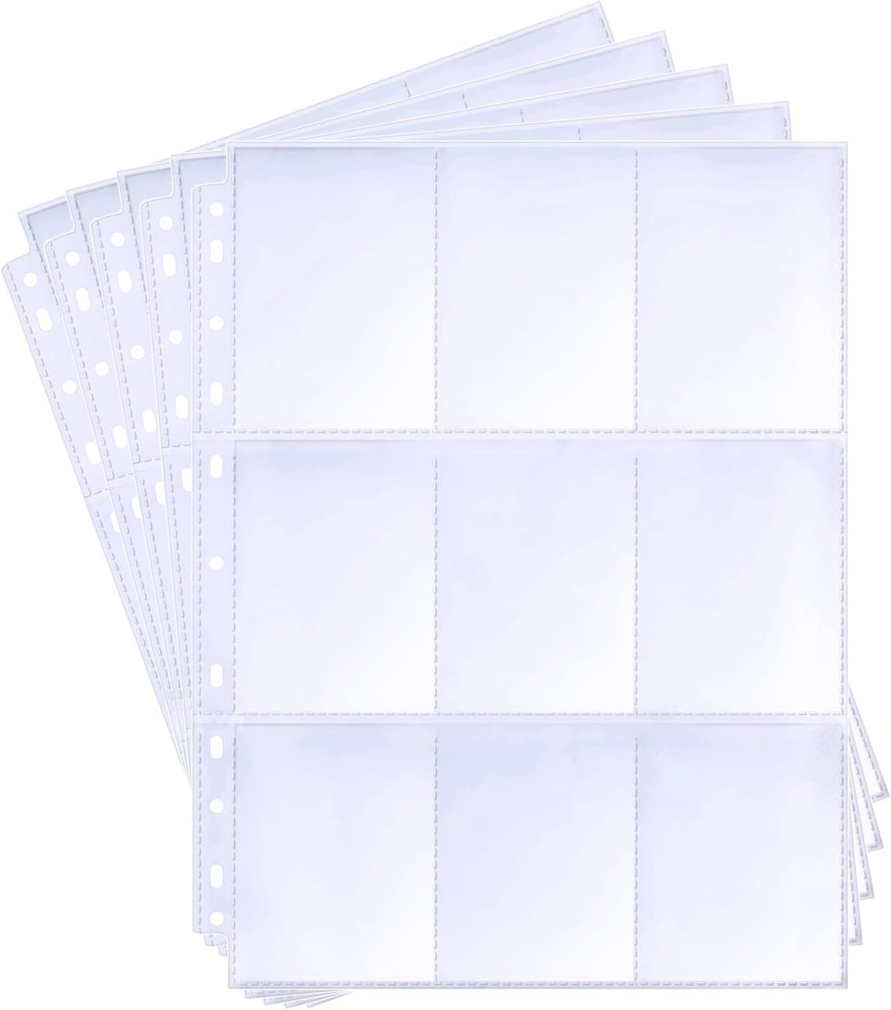 36-pack Trading Card Sleeve Pages 9-pocket Binder Sheets for Sports Game Cards