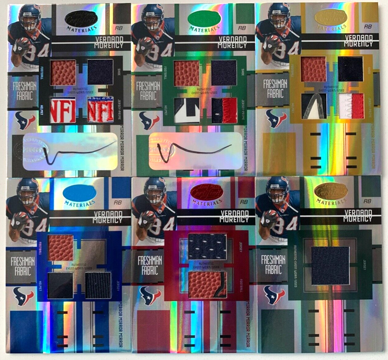2005 Leaf Certified rc rainbow VERNAND MORENCY 1/1 /5 /25/50/150 Houston Texans