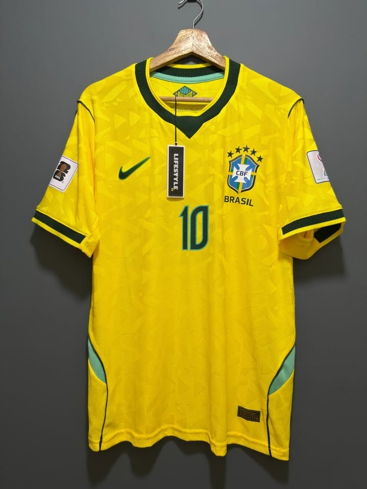 Neymar #10 Brazil Home Soccer Jersey Yellow Fan Version 2026 World Cup