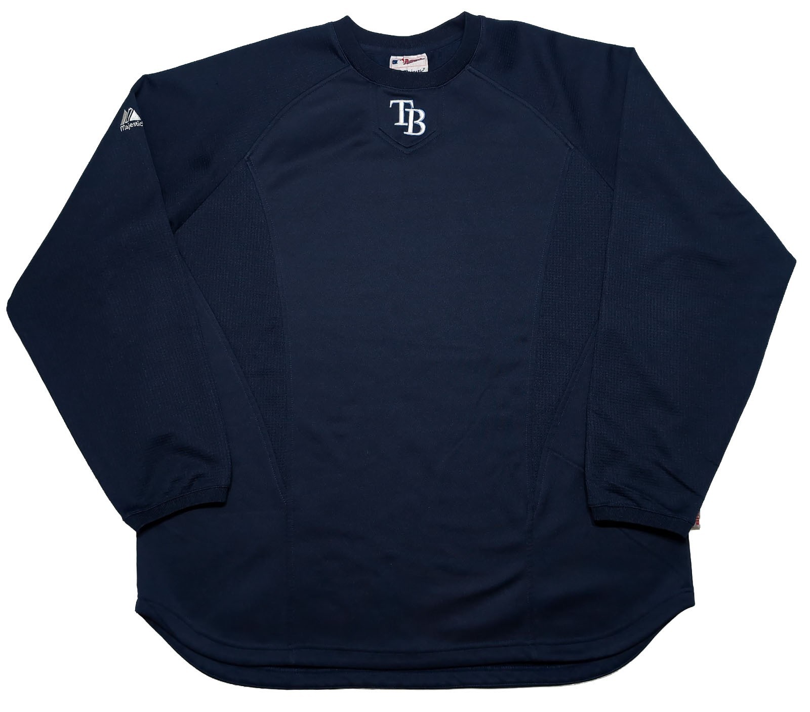 MAJESTIC Tampa Bay Rays MLB Long Sleeve Sweatshirt Therma Base Blue XL