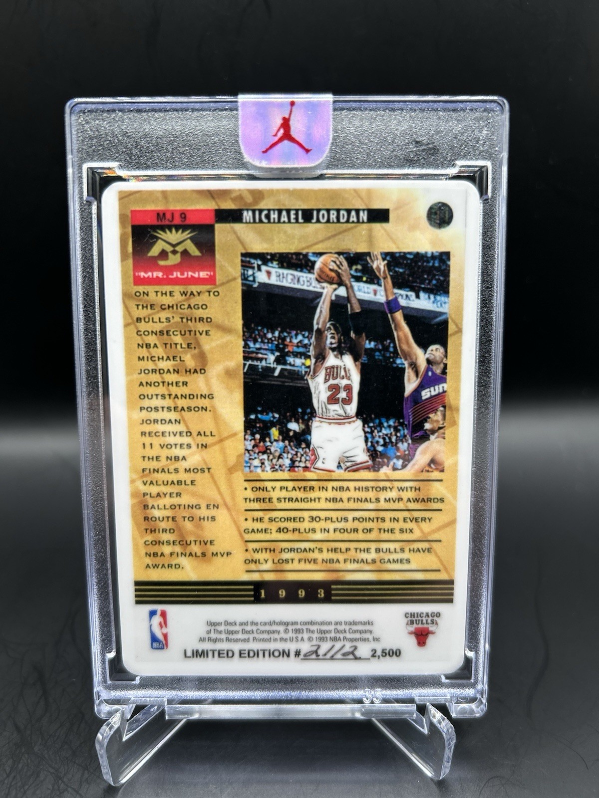 1993 Mr. June Ceramic BEST # /2500 Upper Deck Card Michael Jordan RARE