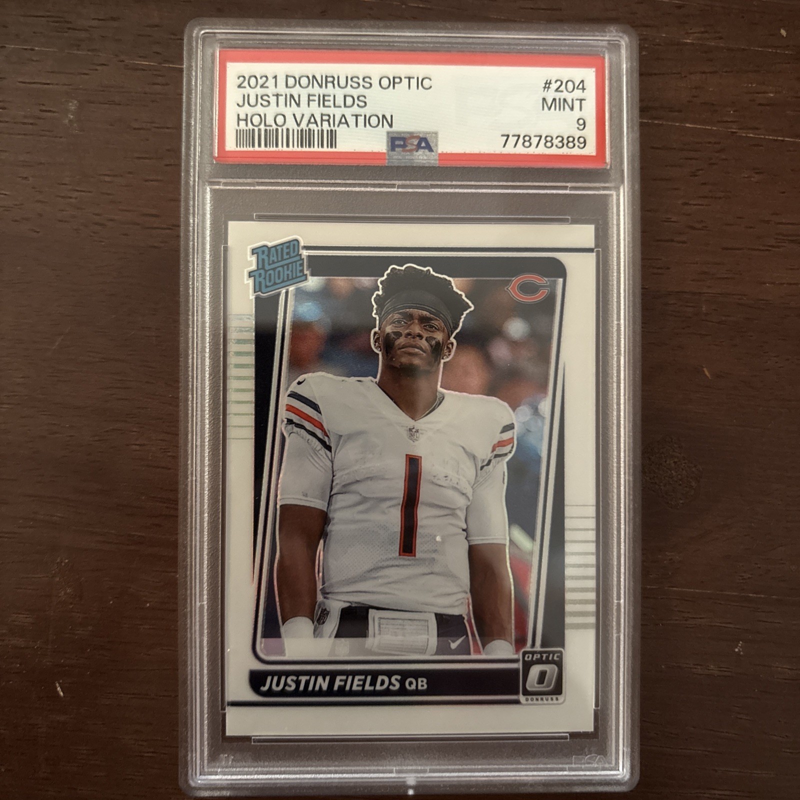 2021 Panini Donruss Optic Justin Fields #204 Holo Variation PSA 9