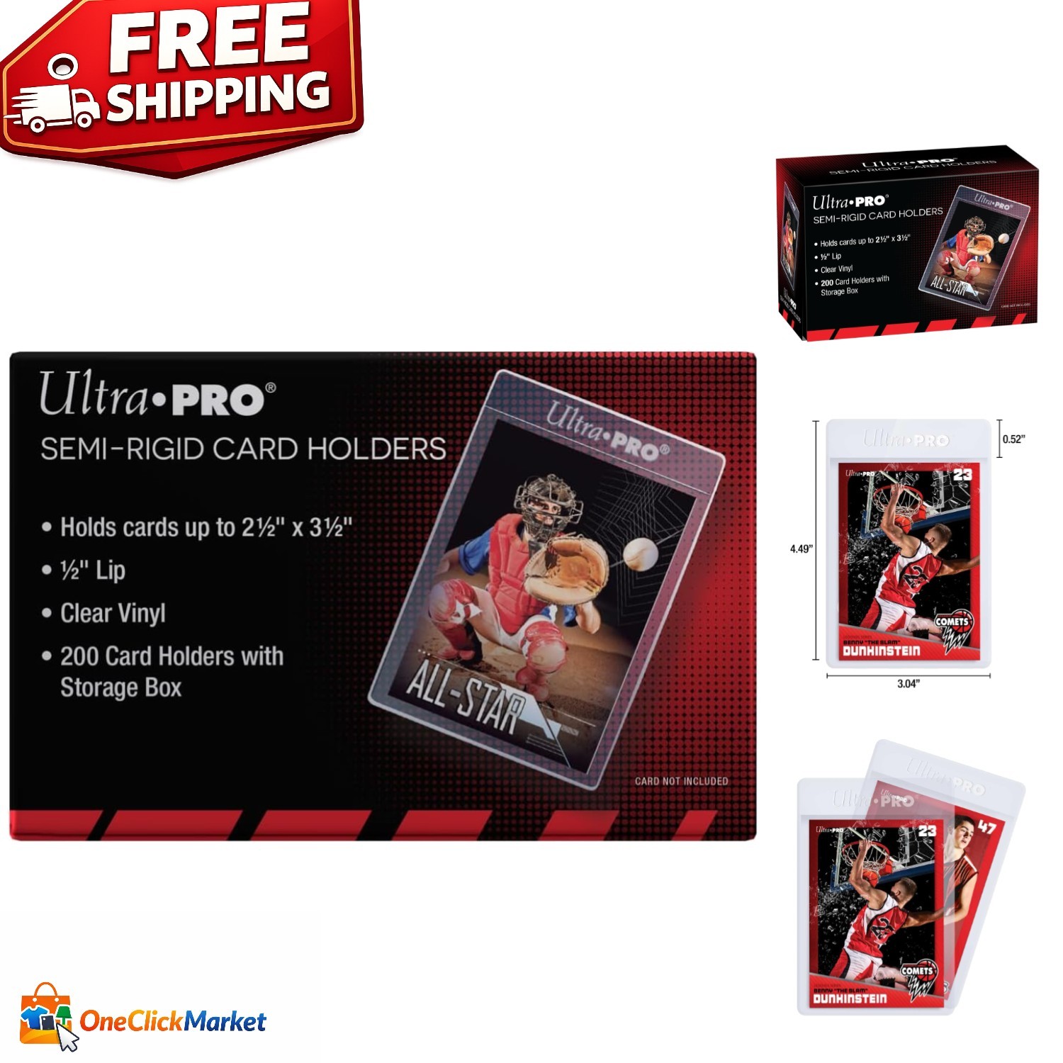 Clear 1/2″ Lip Card Sleeves 200 Count – Essential for Trading Card Preservation