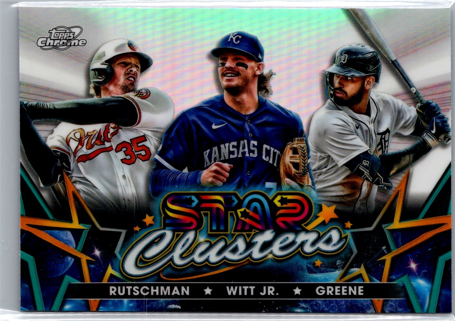 2023 Topps Chrome Cosmic #SC-6 Greene Bobby Witt Jr Rutschman Star Clusters
