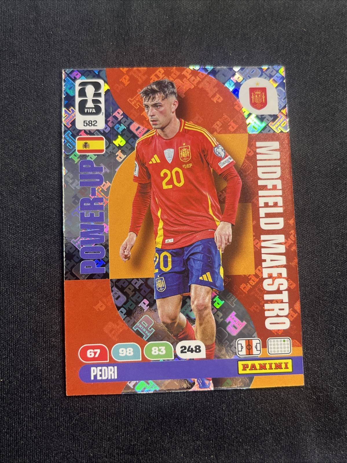 Pedri Panini Adrenalyn XL World Cup 2026 Midfield Maestro Spain España 582