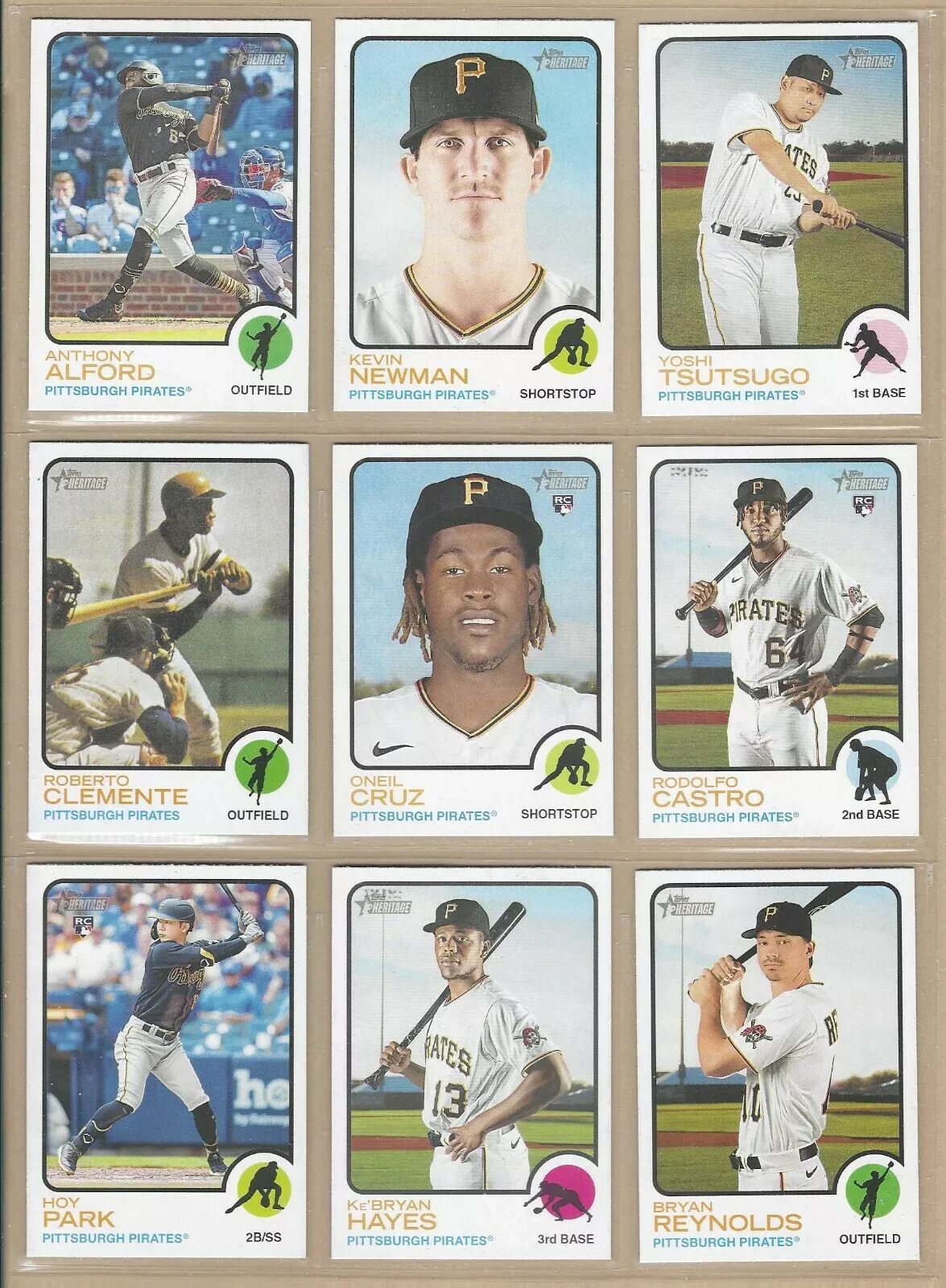 2022 Topps Heritage PITTSBURGH PIRATES Base Team Set of (11) Clemente Cruz RC