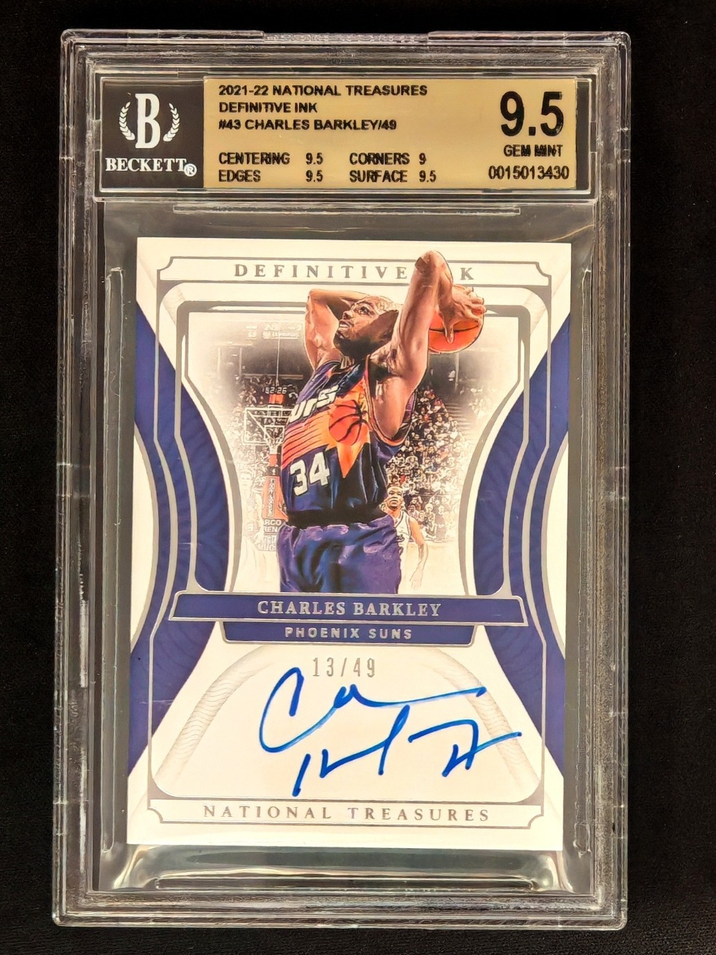 2021-22 National Treasures Definite Ink Charles Barkley Auto 13/49 BGS 9.5 POP 1