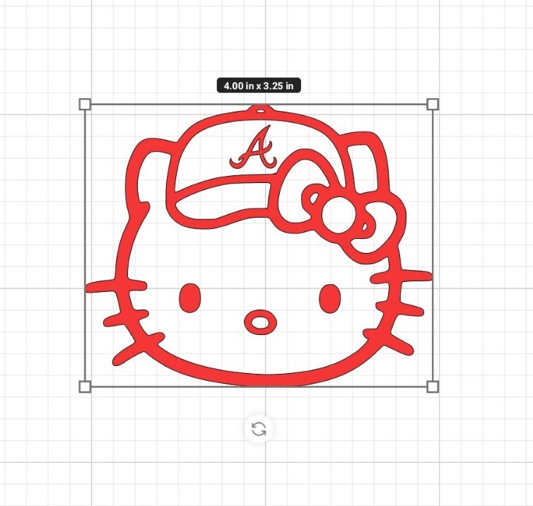 Hello Kitty ATL Braves Custom Vinyl Decal Sticker 4.5×4 Inches!