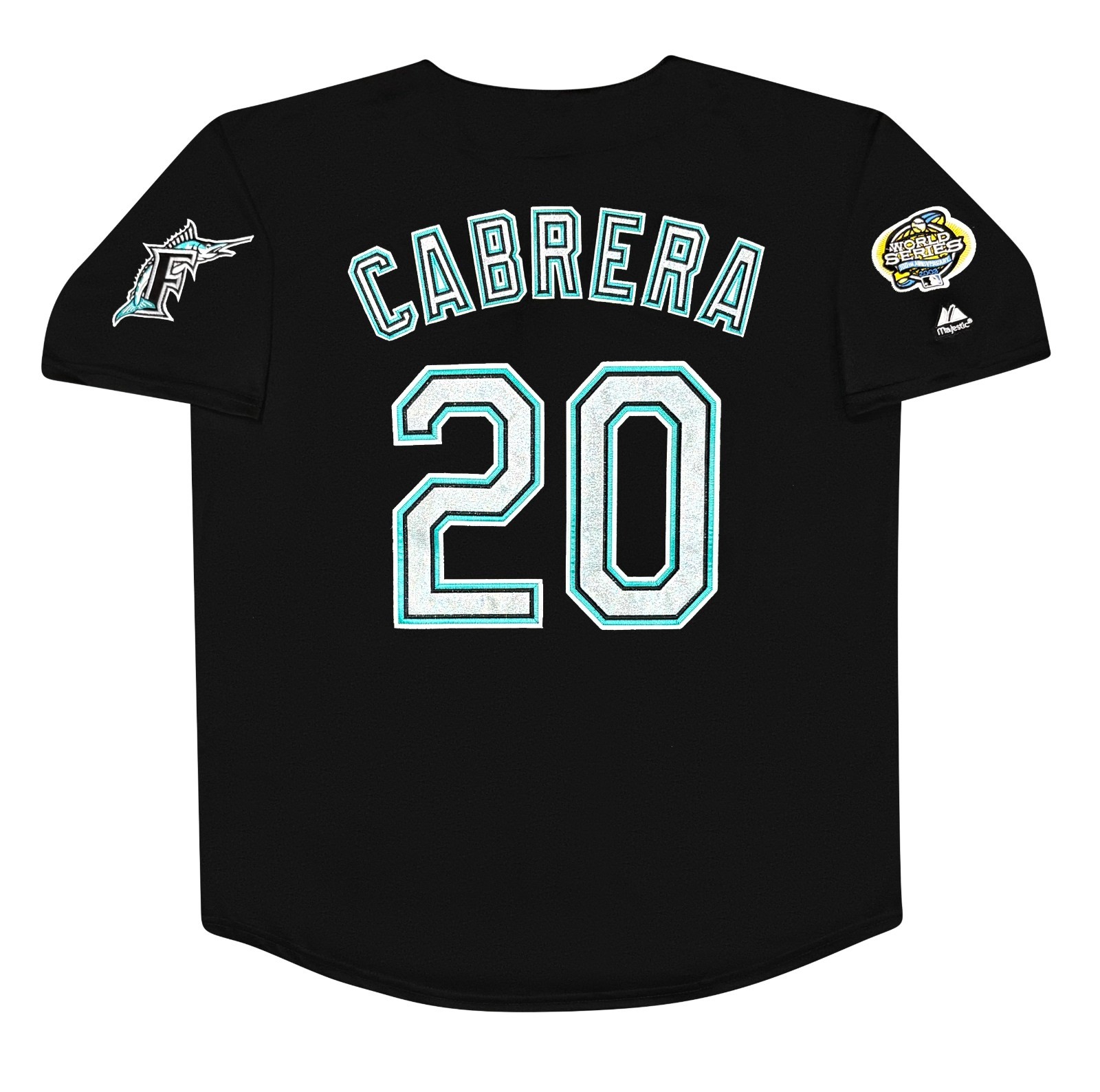 Miguel Cabrera 2003 Florida Marlins Alternate Black Men’s World Series Jersey