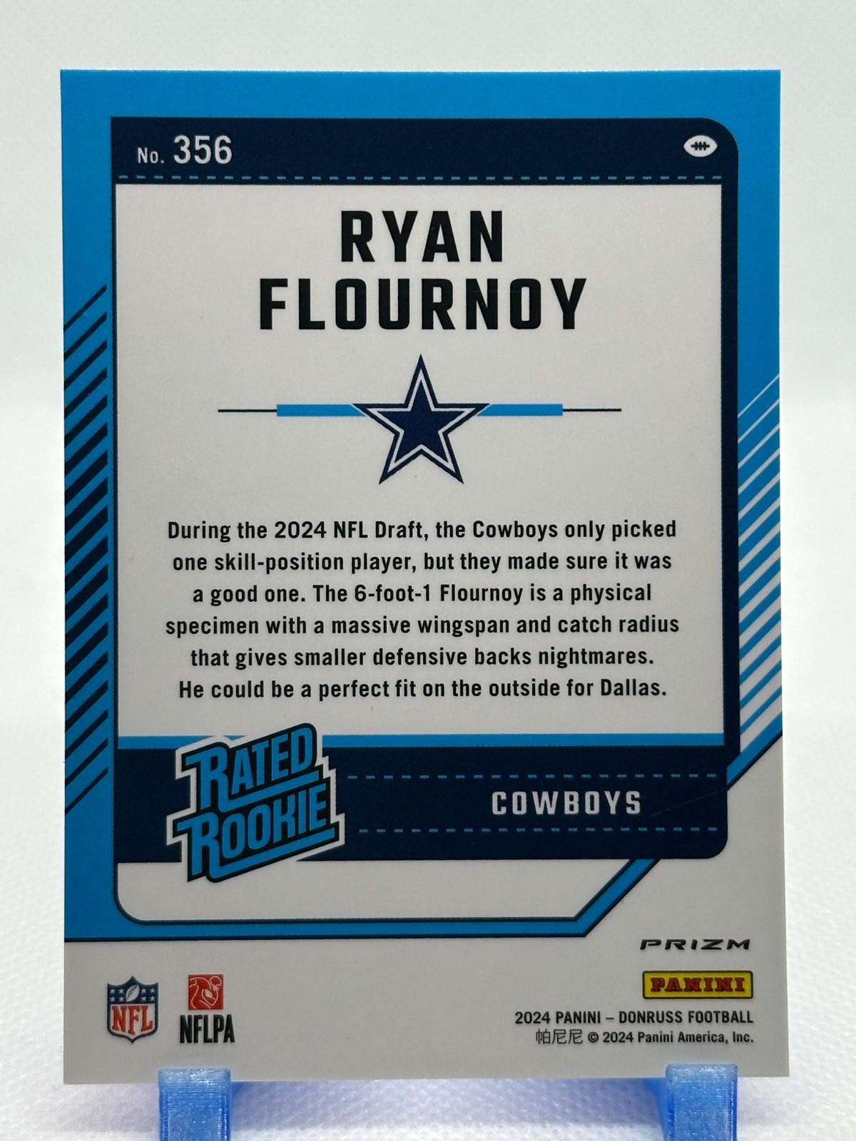 Ryan Flournoy 2024 Panini Donruss Optic Preview Pink Prizm #356 (RC) Cowboys