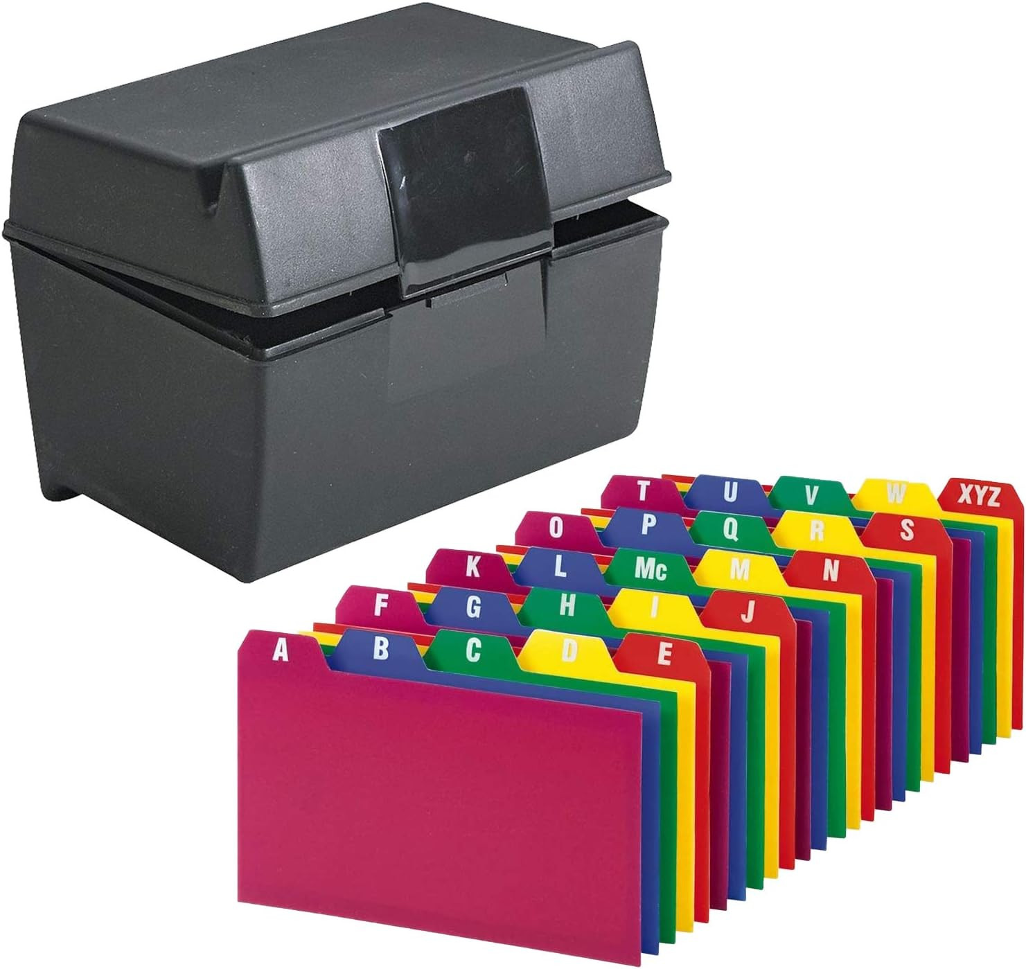 3″ x 5″ Index Card Holder Box With A-Z Dividers Storage Case Holds 300 Cards