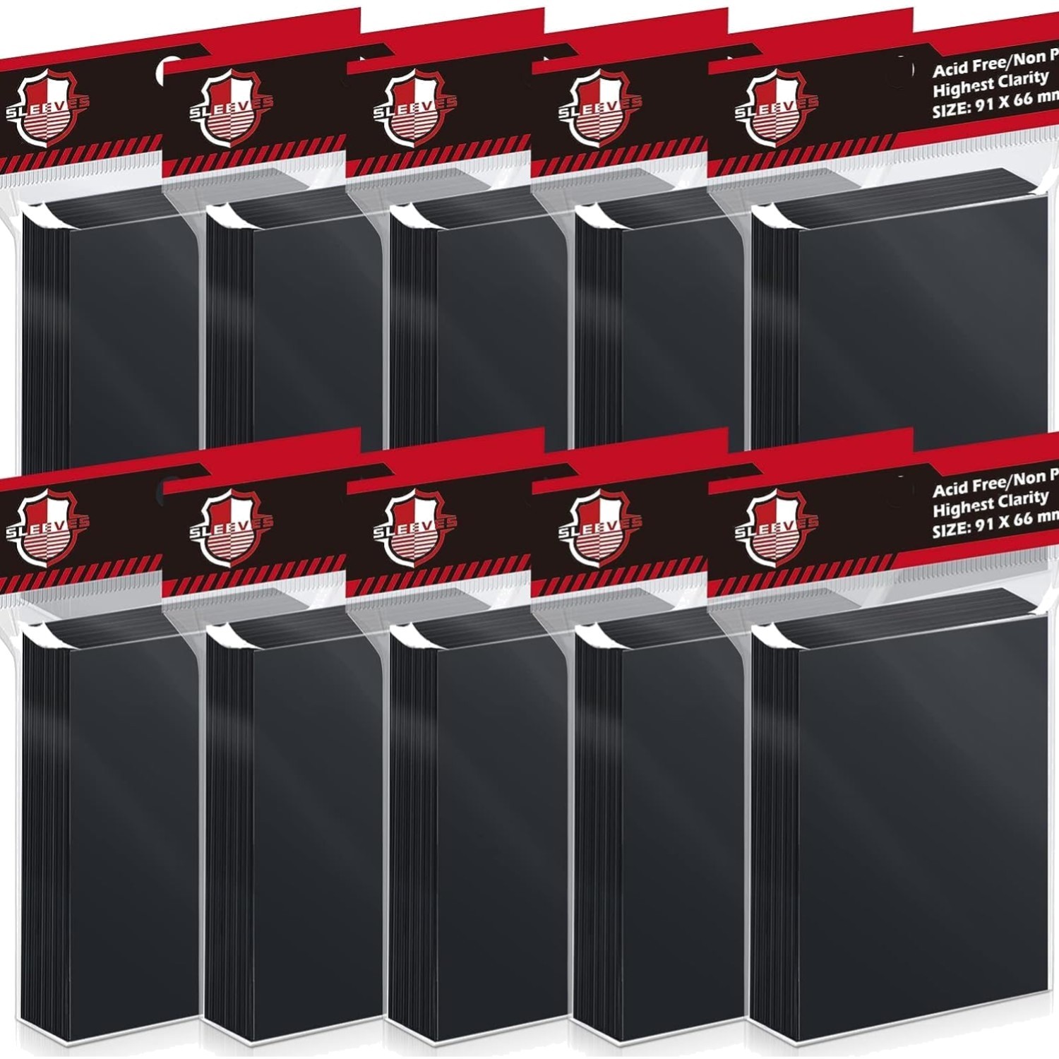 1000 Pcs Black Card Sleeves Toploaders for Trading Card, Matte Card Sleeves D…