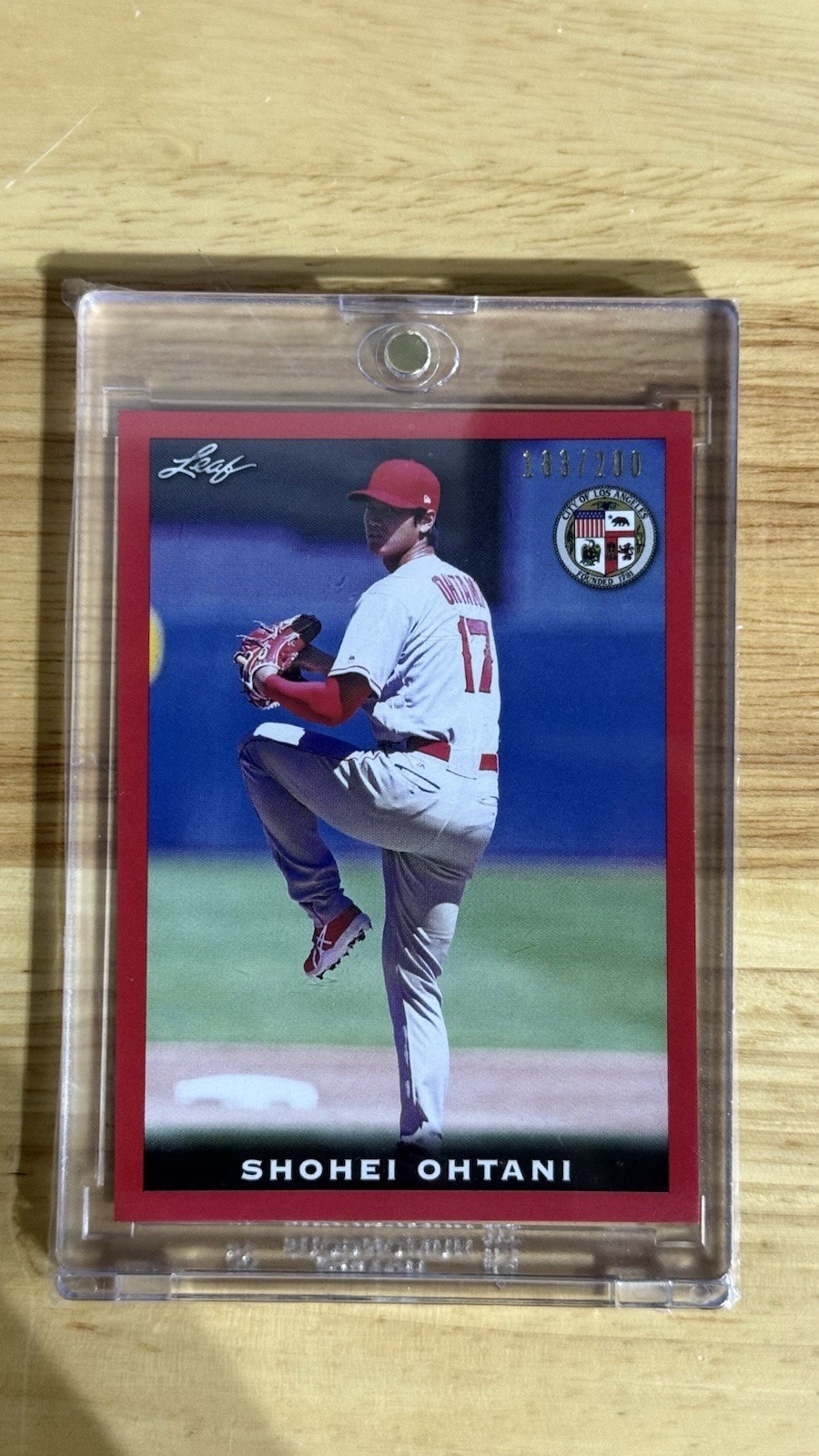 Shohei Ohtani 2018 Leaf Rookie Card, Numbered 183/200 Leaf National Convention