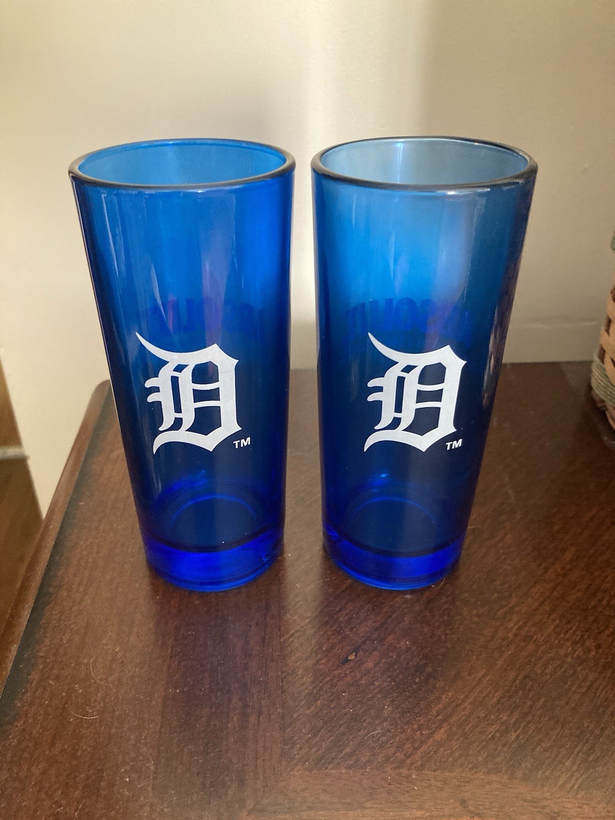 Pair Of Absolut Detroit Tigers Glasses Blue