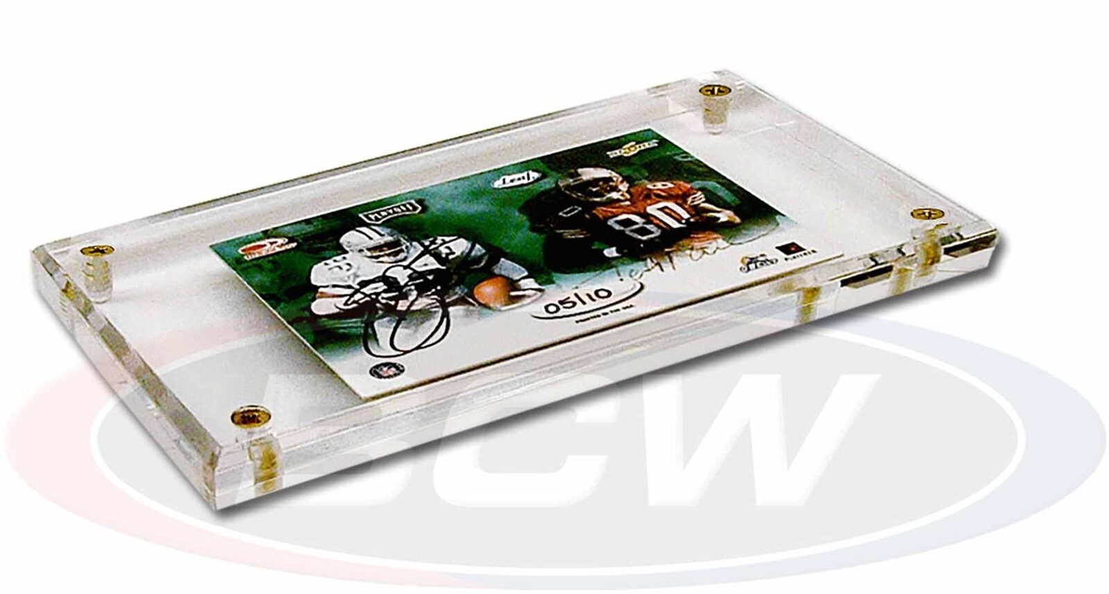 BCW 1/4 Inch Acrylic Card Holder Clear Plastic Display Holder 4 Brass Screws New