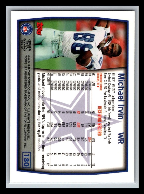1999 Topps #180 Michael Irvin