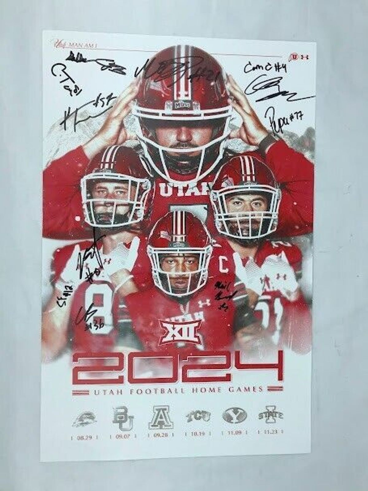 2024 Utah Utes Football Promotional Autographed Poster