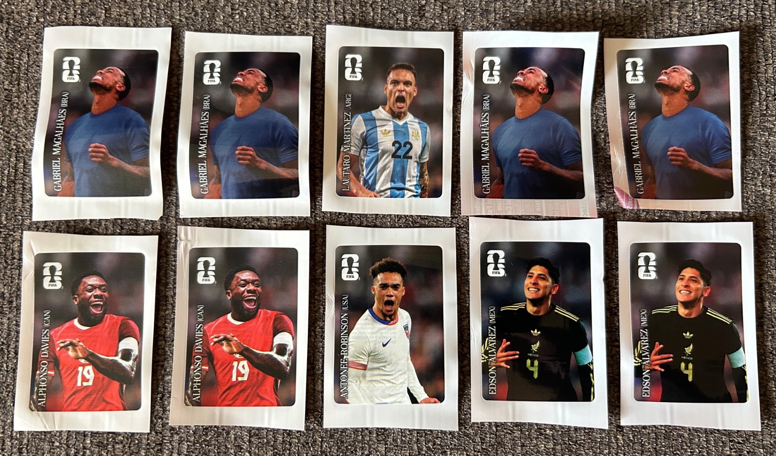 FIFA World Cup 2026 Set of 10 Stickers, Coca-Cola, Soccer Athletes Cards, NEW