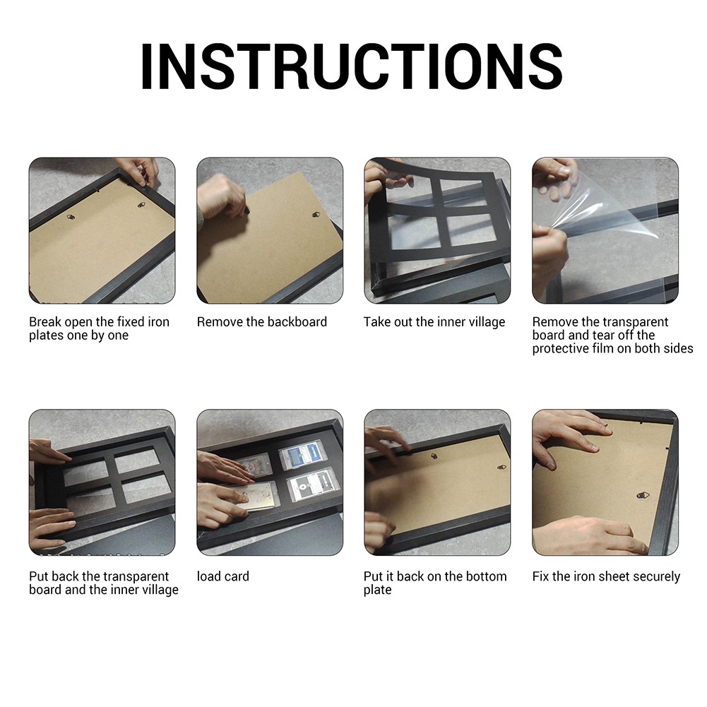 US Wall Mount Trading Card Display Frame 35pt UV Protection Magnetic Card Holder