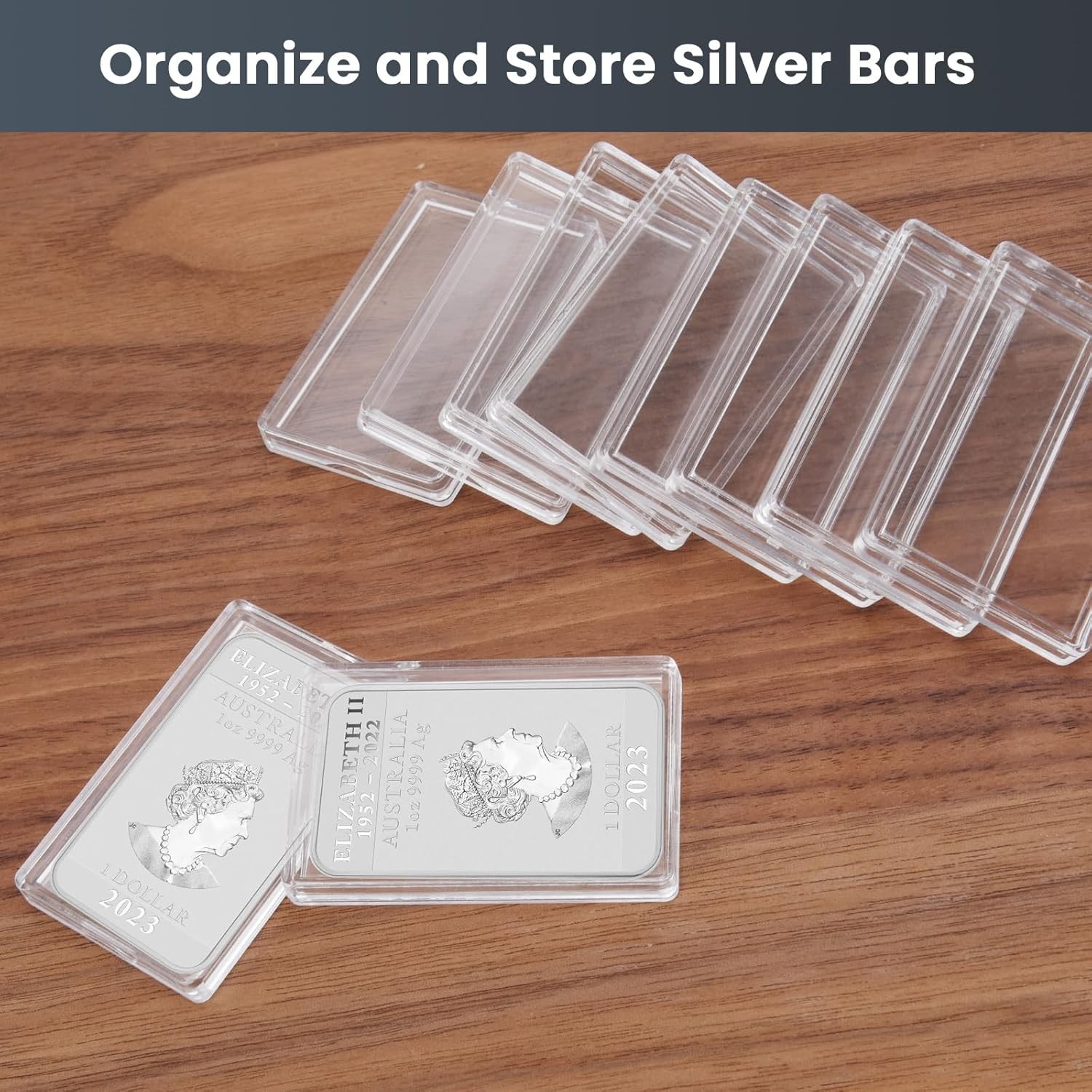 30×50 mm Acrylic Storage Container 5-50 Pcs Silver Bar Holder Gold Storage Case