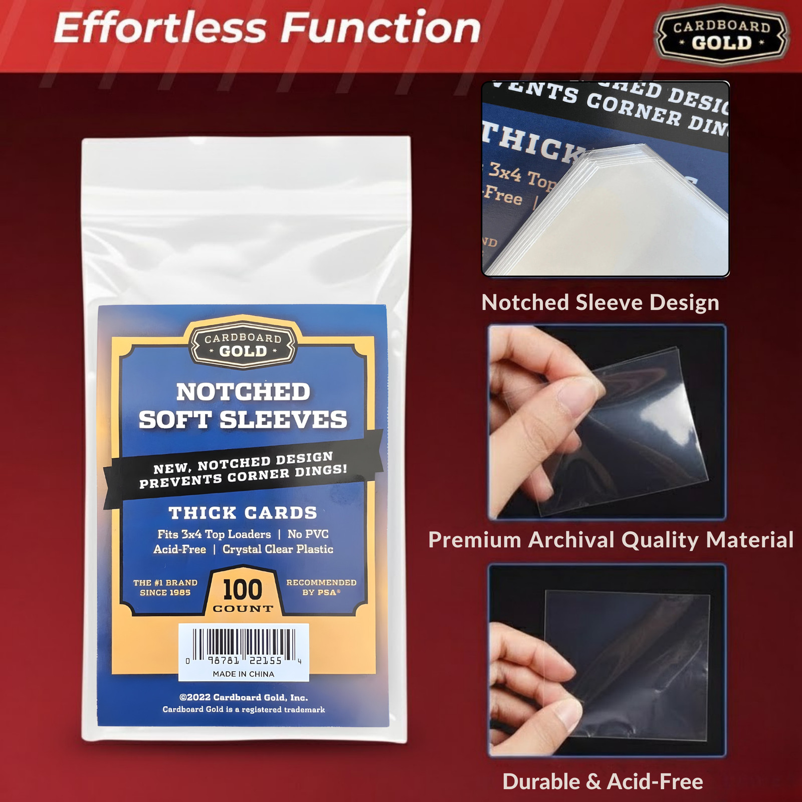 2000 CBG Premium Easy Glide Notched Easy Load THICK Card Soft Sleeves 🔥 🔥