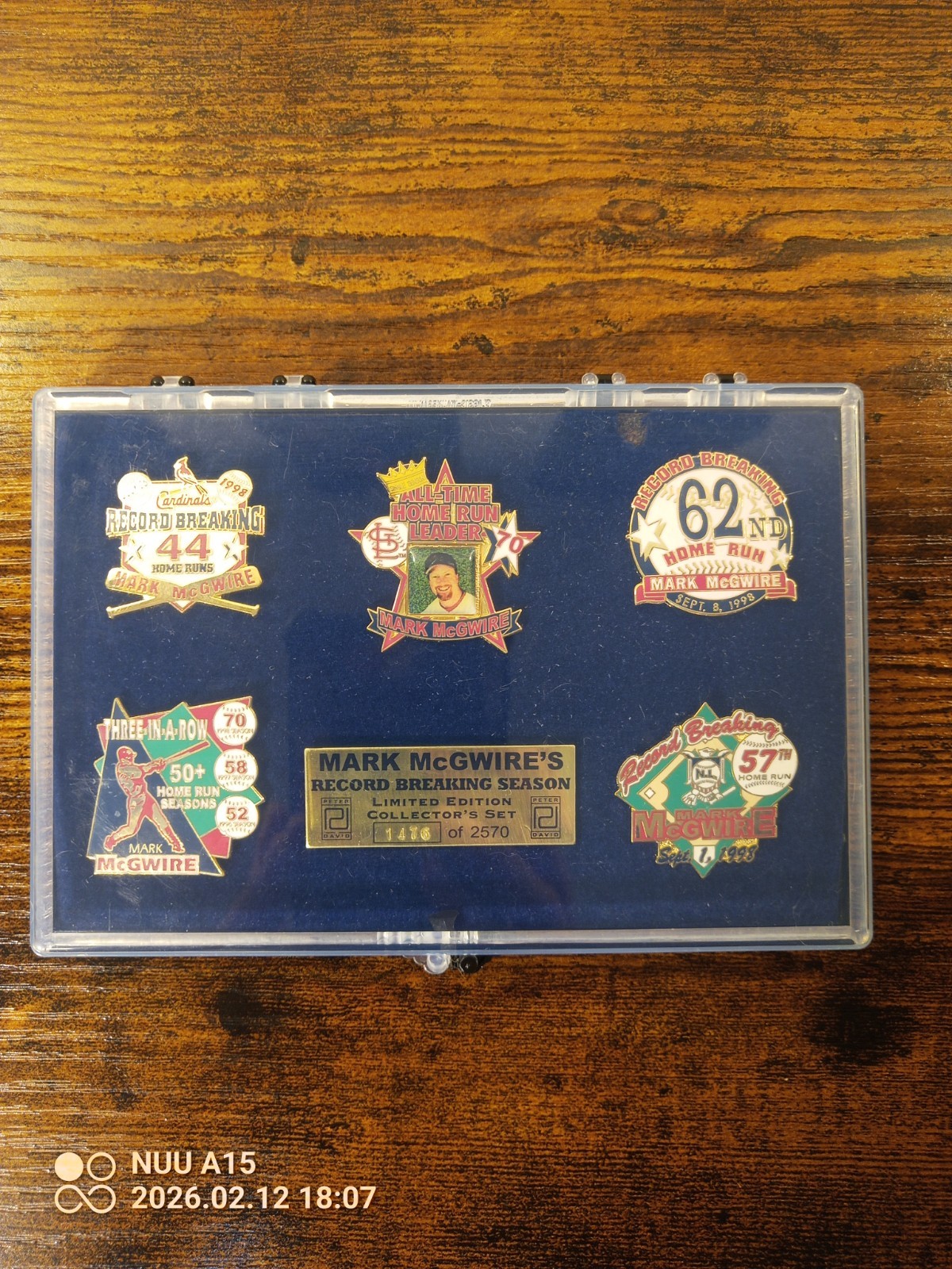 Mark McGuire’s Record Breaking Season Limited Edition Pin Set 931 Of 2570 1998