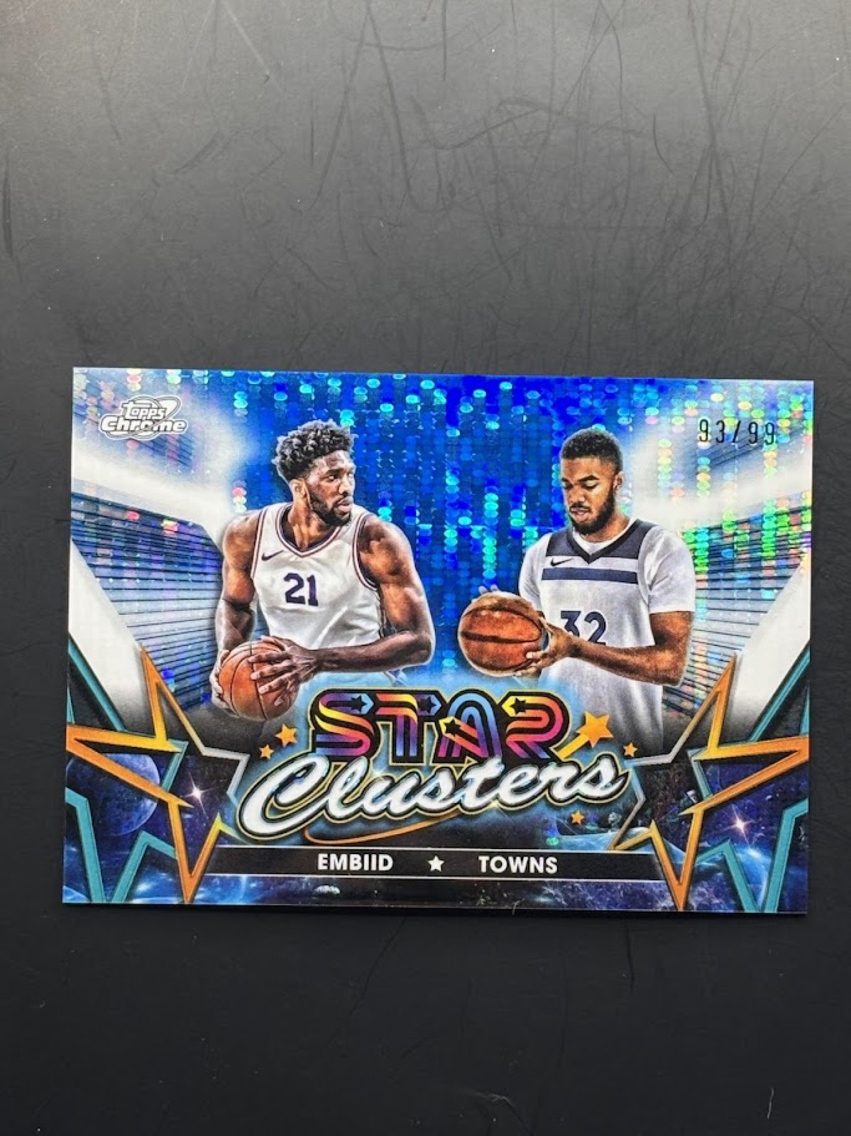2023 Topps Cosmic Chrome Towns Embiid Star Clusters Blue Moon Refractor /99