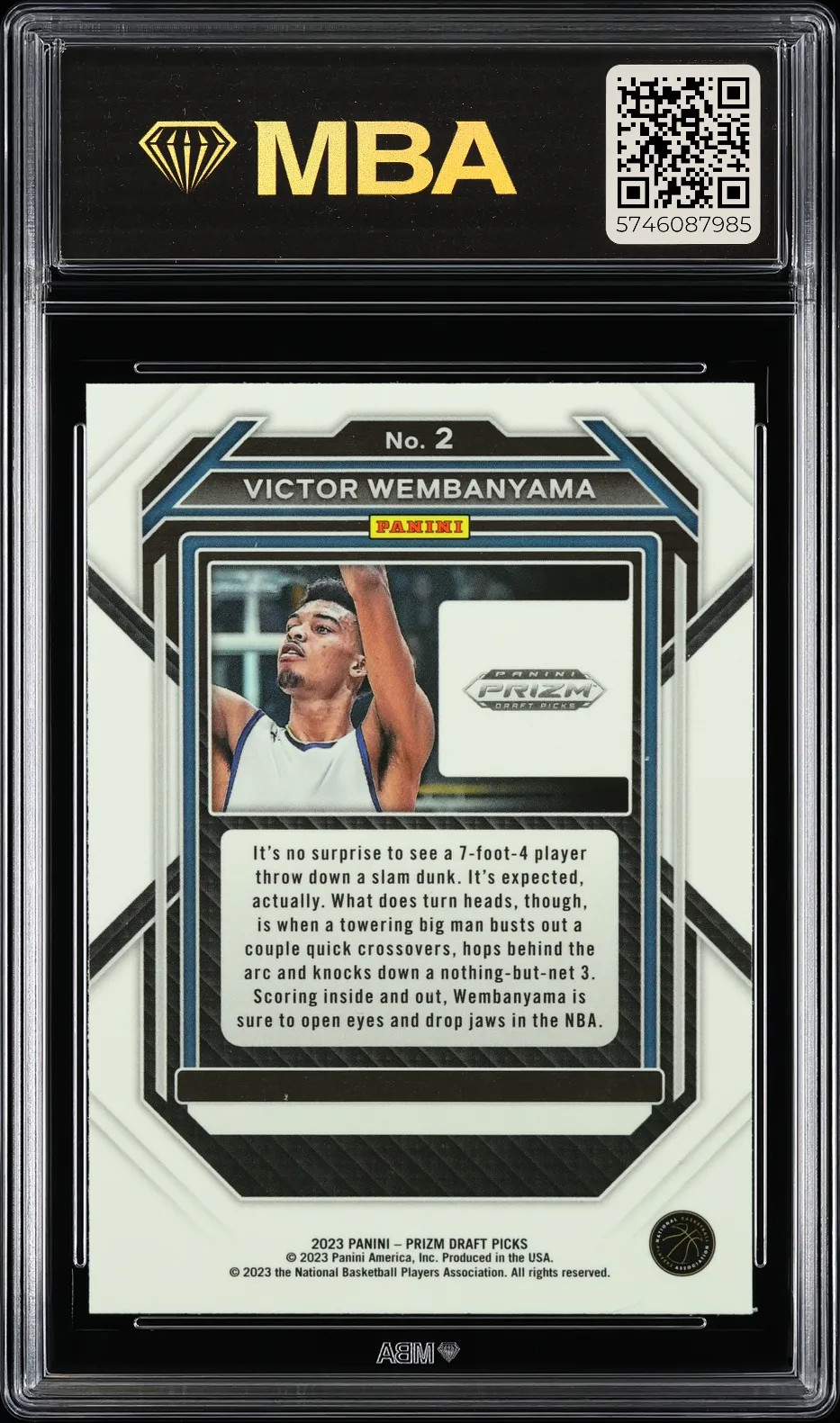 2023 Prizm Draft Picks Victor Wembanyama #2 RC MBA 9