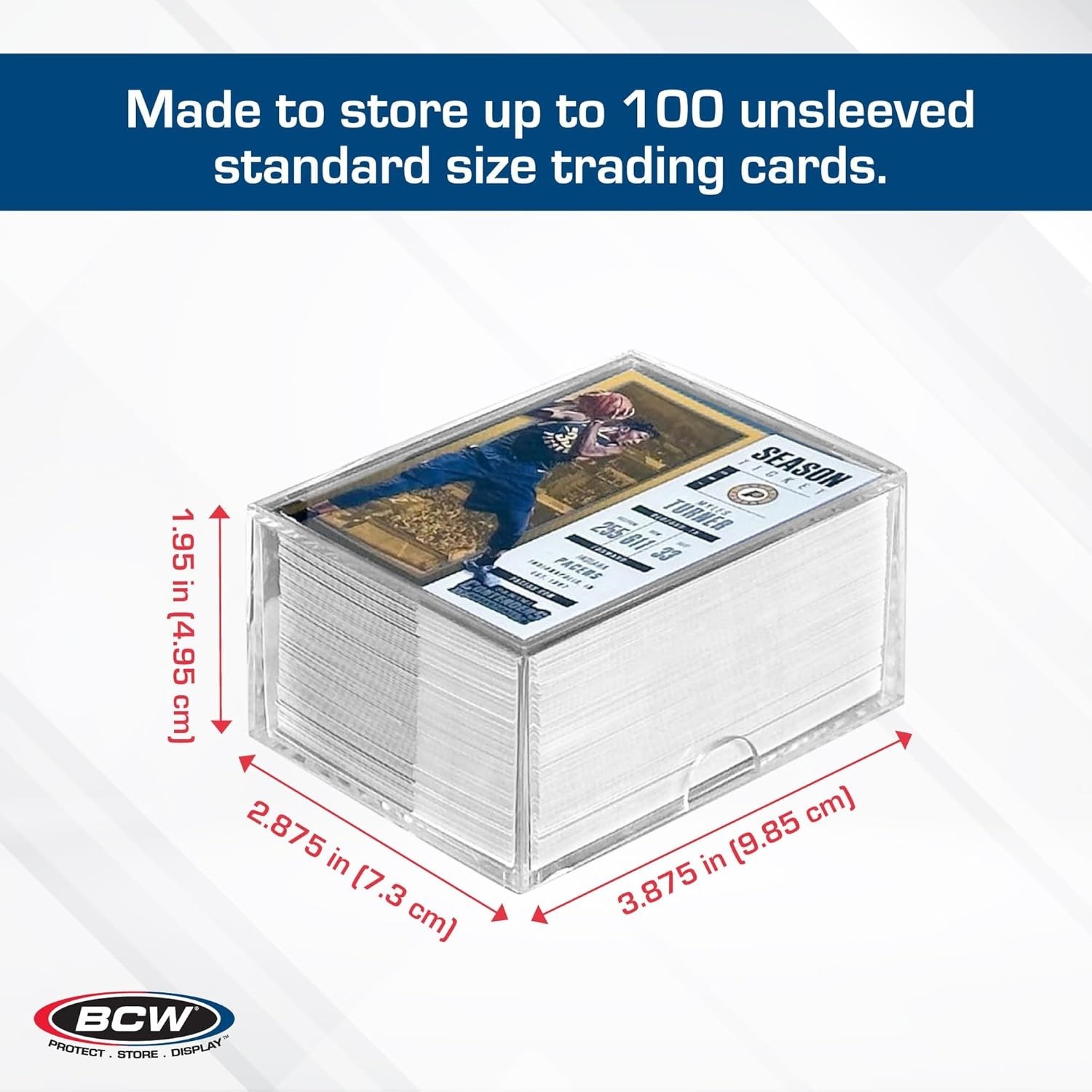 BCW Clear Slider Boxes Hold 100 Standard Cards – Baseball Basketball Storage