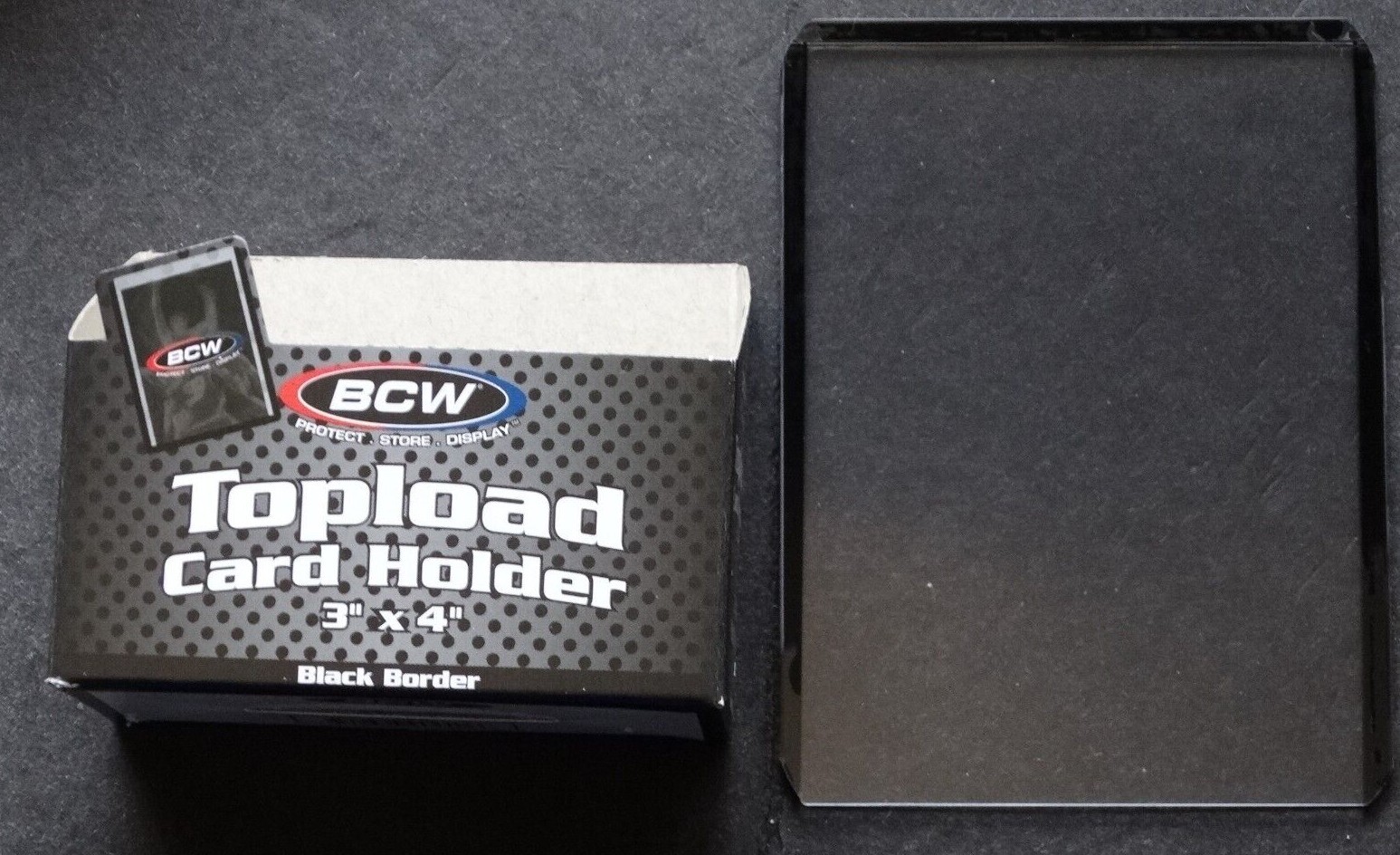 (1 Loose Holders) BCW Black Border Regular 20pt Card Top Loader Card Holder