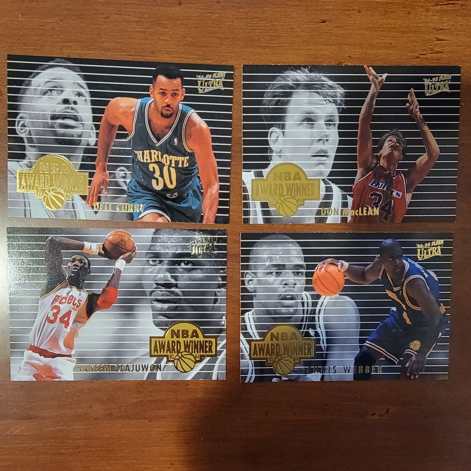1994-95 Fleer Ultra NBA Award Winner Complete Set Basketball Cards #1-4 Insert