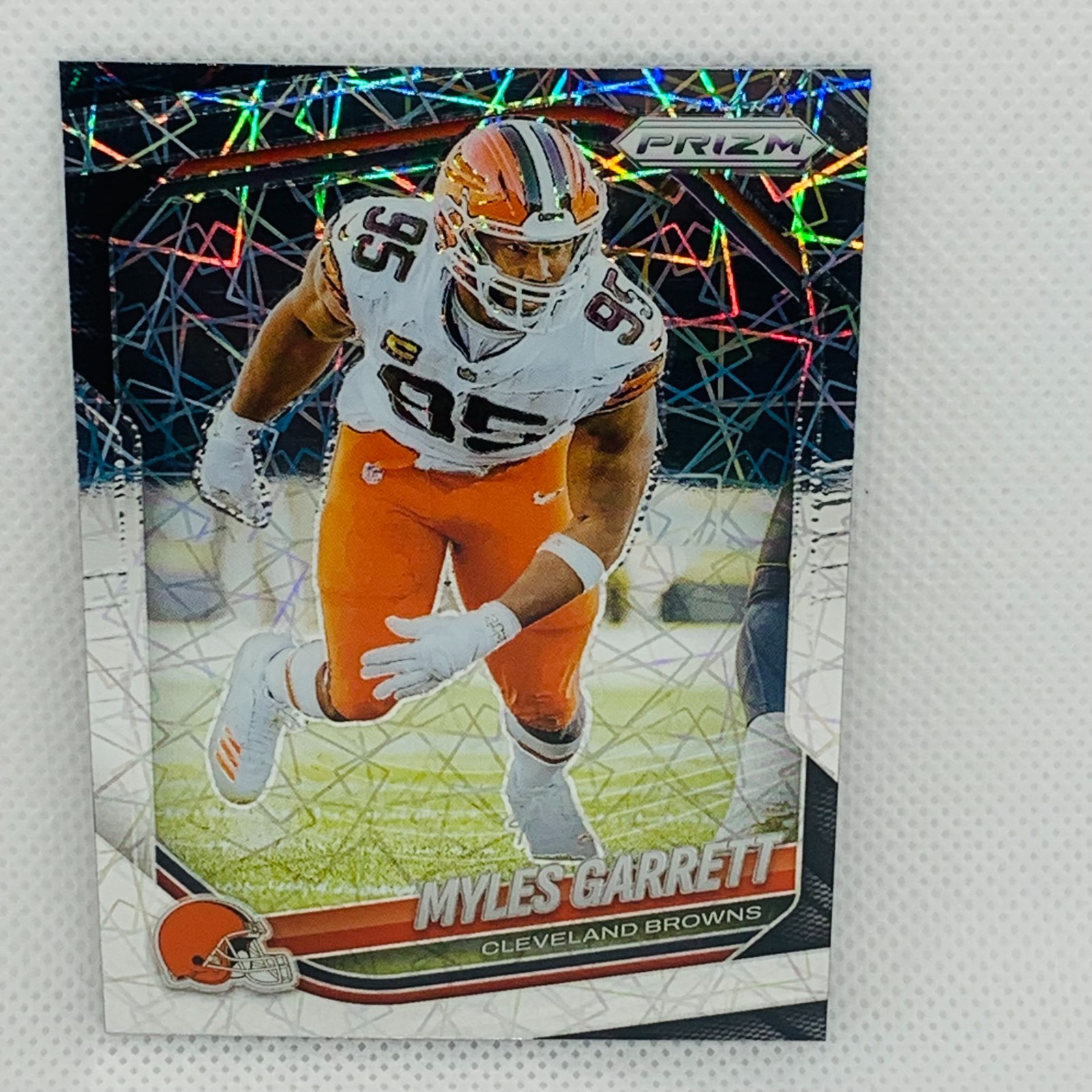2025 Panini Prizm Football Myles Garrett Silver Lazer Prizm – Browns