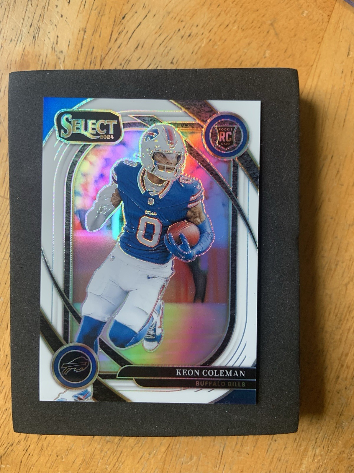 KEON COLEMAN RC 4/35 2024 Select WHITE Club Level Ultra Low 4/35 Prizm