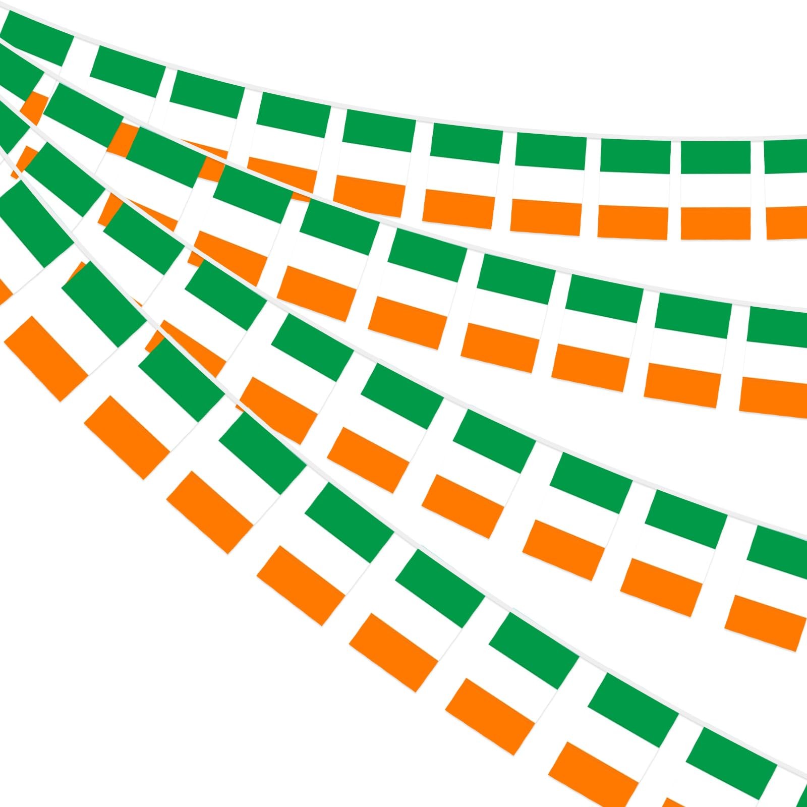 AhfuLife 30 Pcs Irish String Flags for St. 5.51×8.26 In-30 Pcs, Ireland
