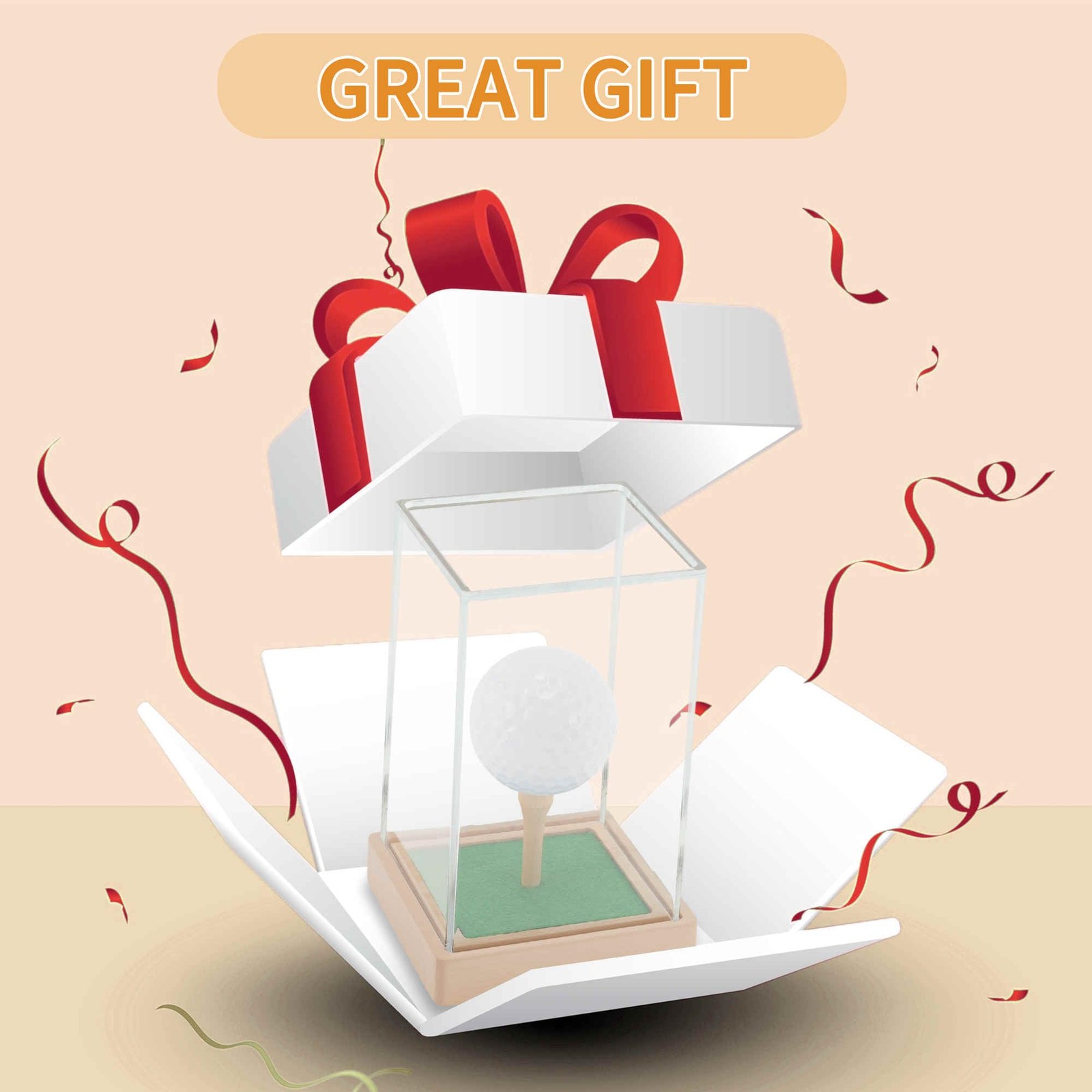 CAPASTEC Golf Ball Display Case, Elegant Hole in One Golf Ball Display Case, …