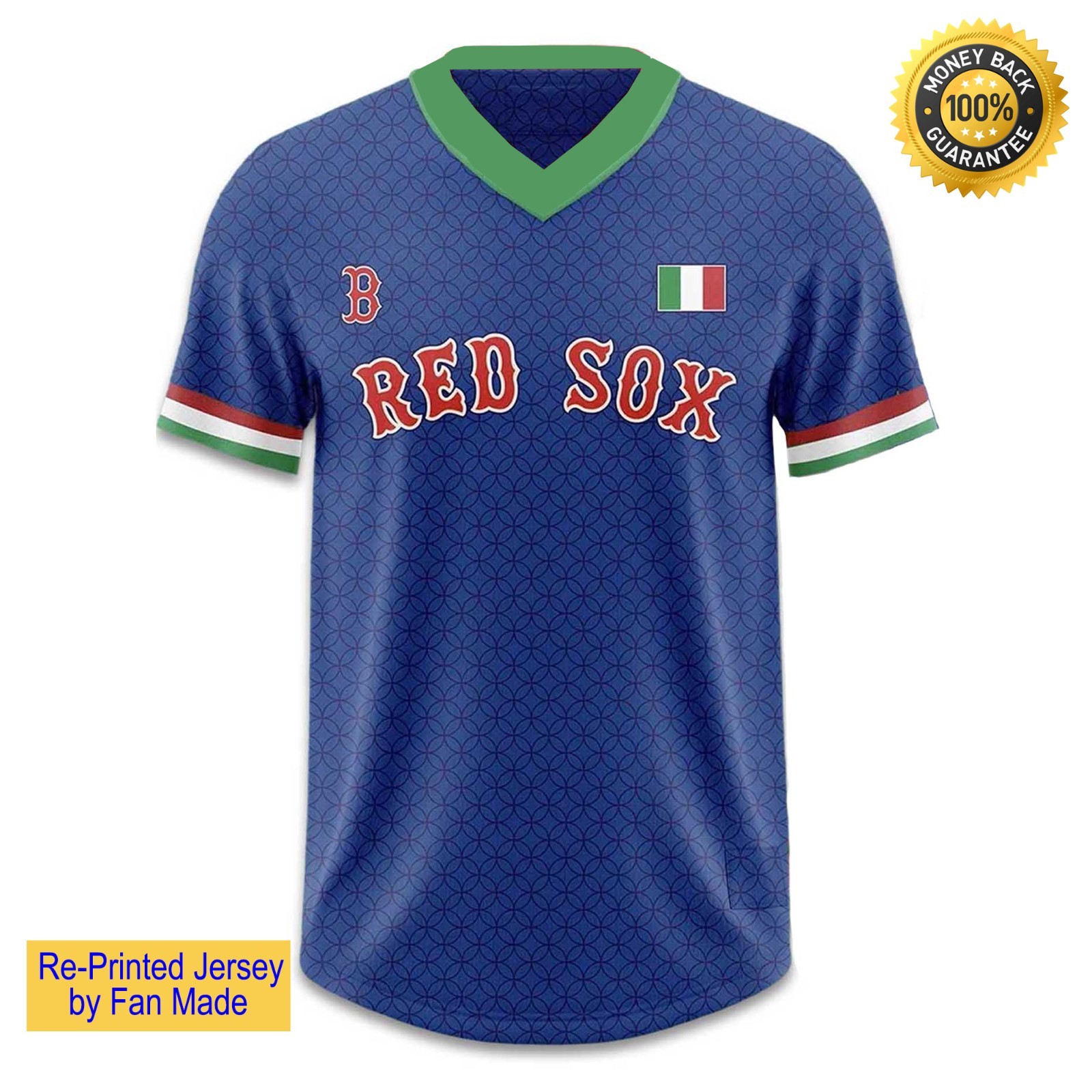 Custom Name Red Sox Italian Celebration Giveaway Jersey – USA Size