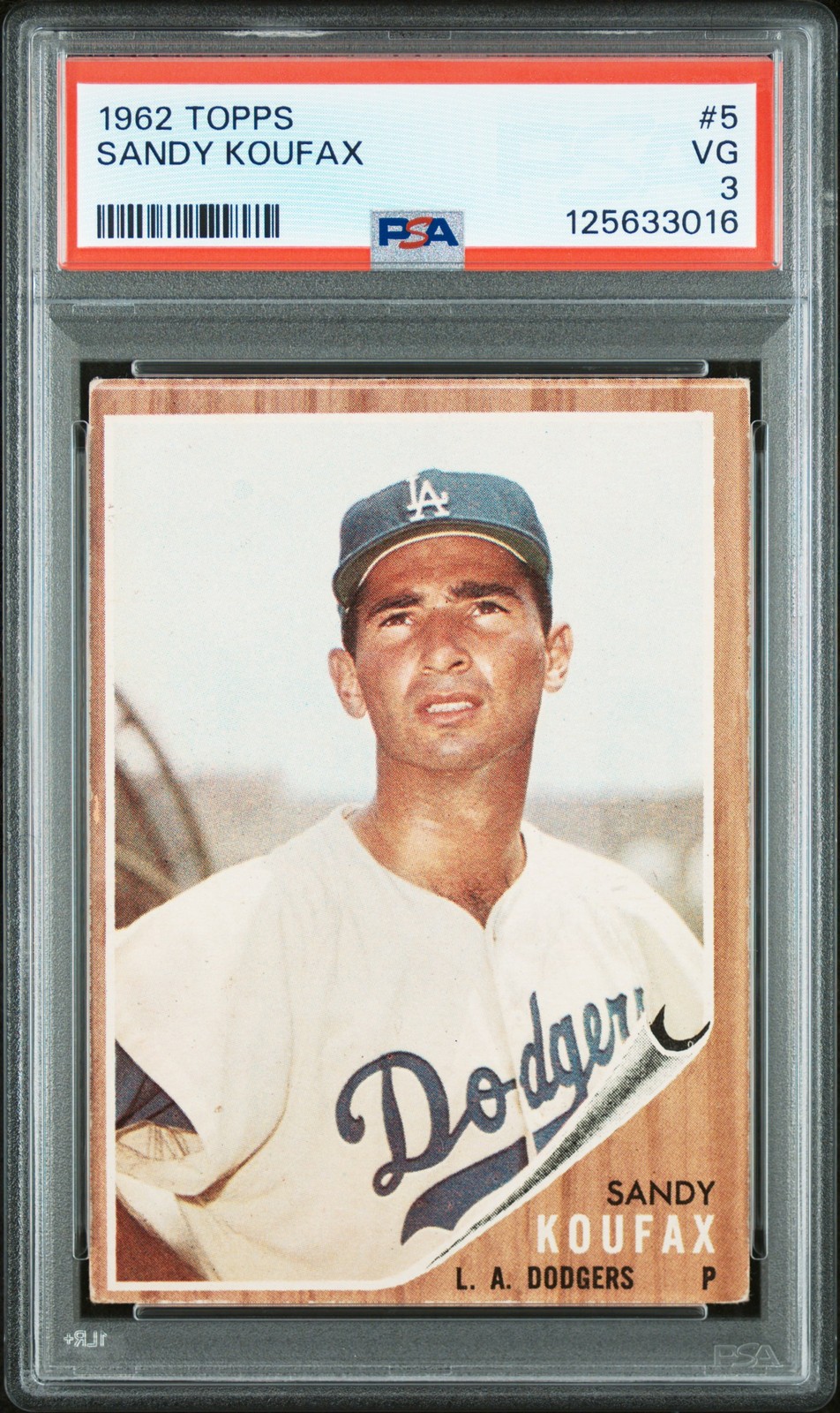 1962 Topps #5 Sandy Koufax PSA 3