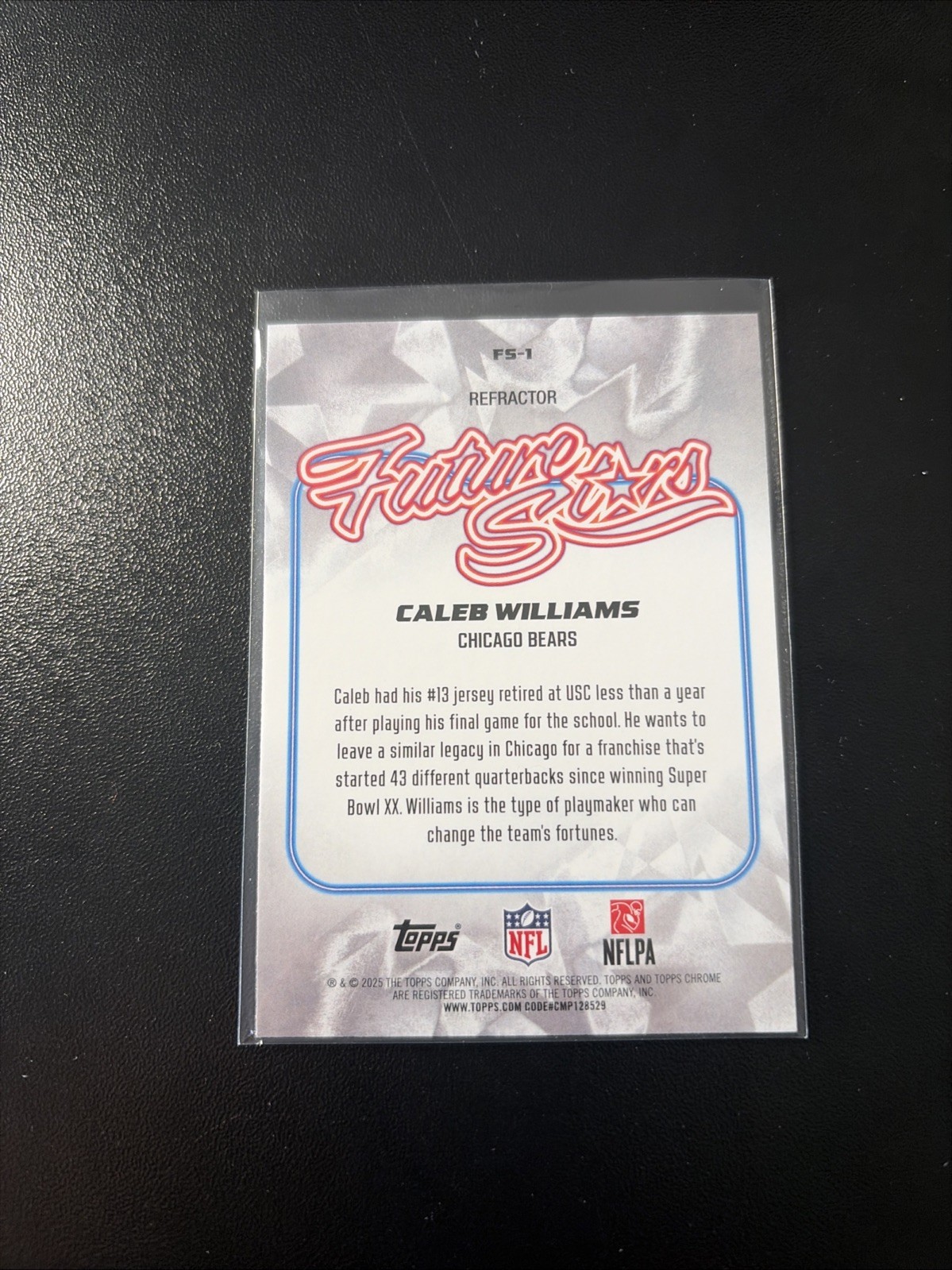 2025 Topps Chrome – Future Stars Caleb Williams #FS-1 Refractor