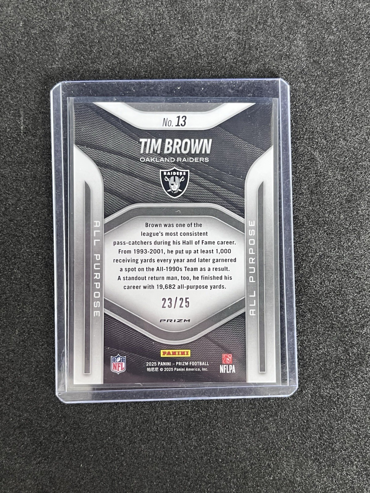 2025 Prizm Tim Brown All Purpose Mojo Prizm /25 Oakland Raiders