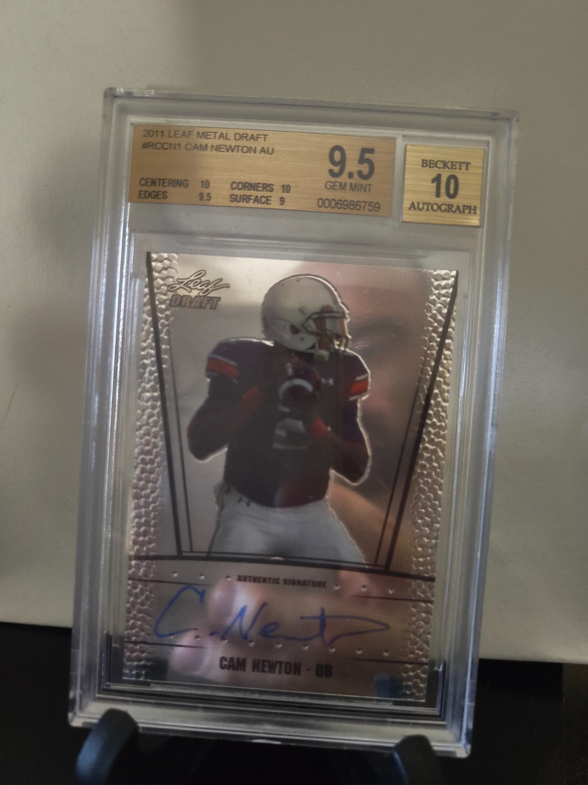 2011 Leaf Metal Draft Rookie Autograph #RC-CN1 Cam Newton