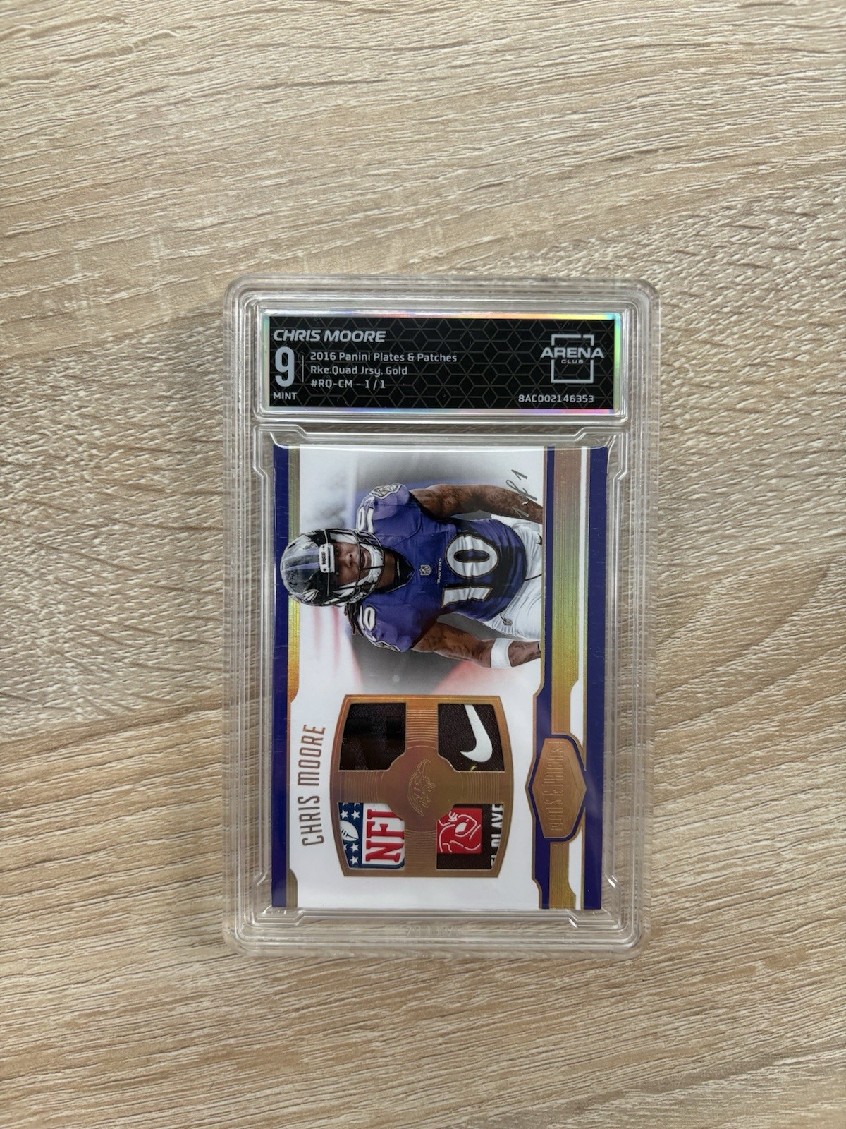 2016 Plates & Patches Chris Moore NFL Shield 1/1 Baltimore Ravens 1 Of 1 Quad