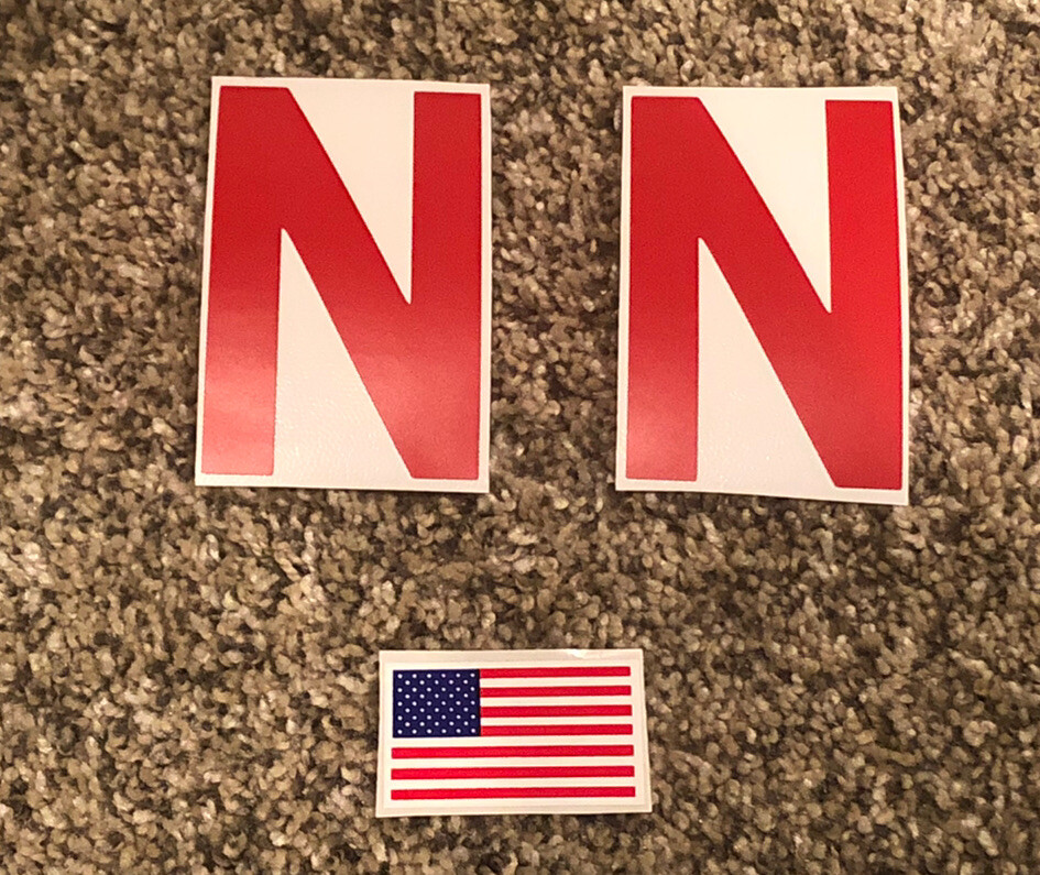 Nebraska Cornhuskers Full Size FS Football Helmet Decals With Flag