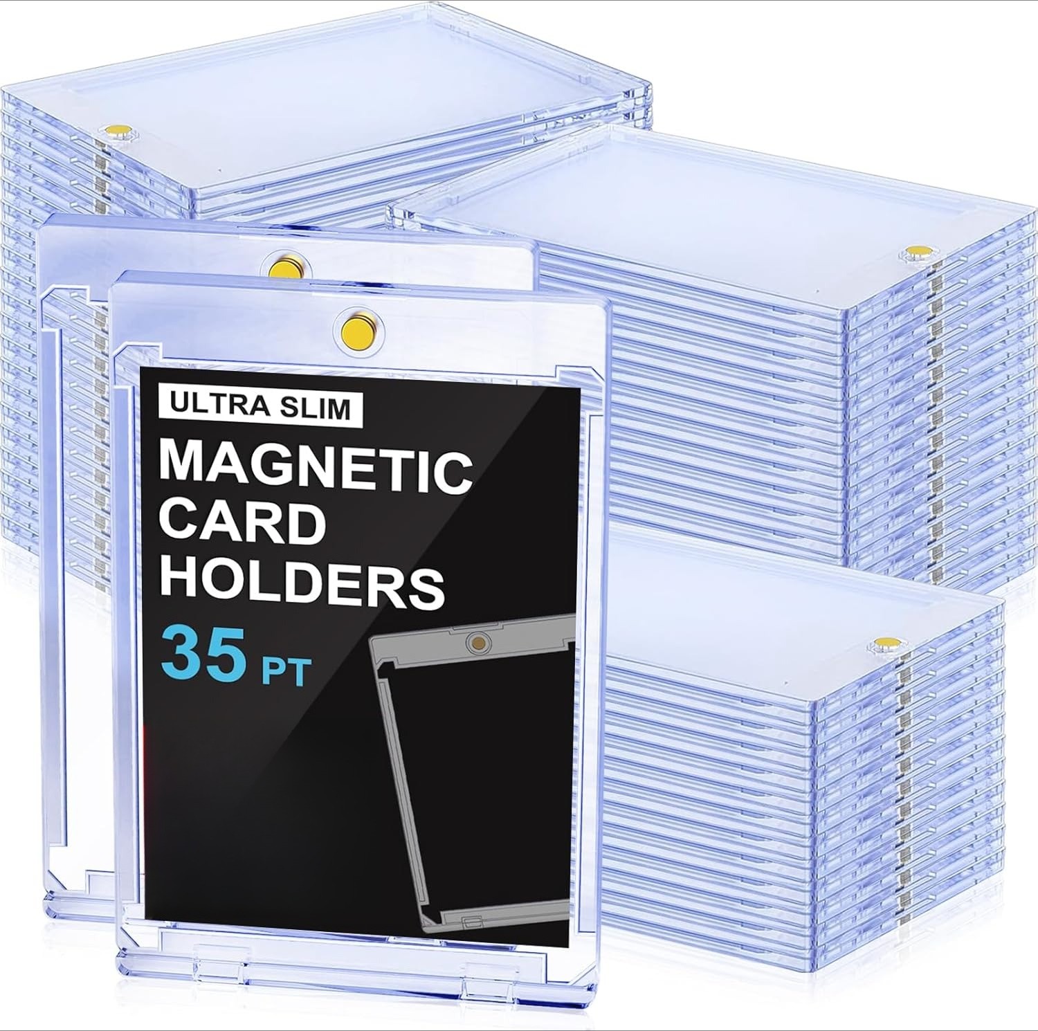 25/50/100/204/408 Pack Ultra-Thin Magnetic One Touch Card Holder For 35PT Cards