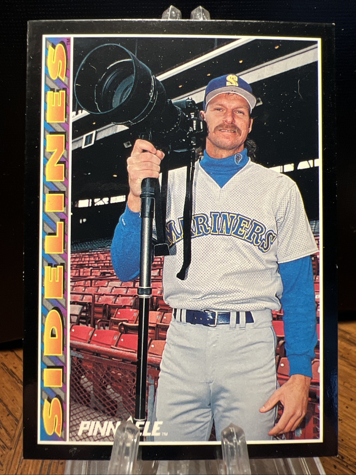 1992 Pinnacle #595 Randy Johnson Sidelines Seattle Mariners Baseball Card