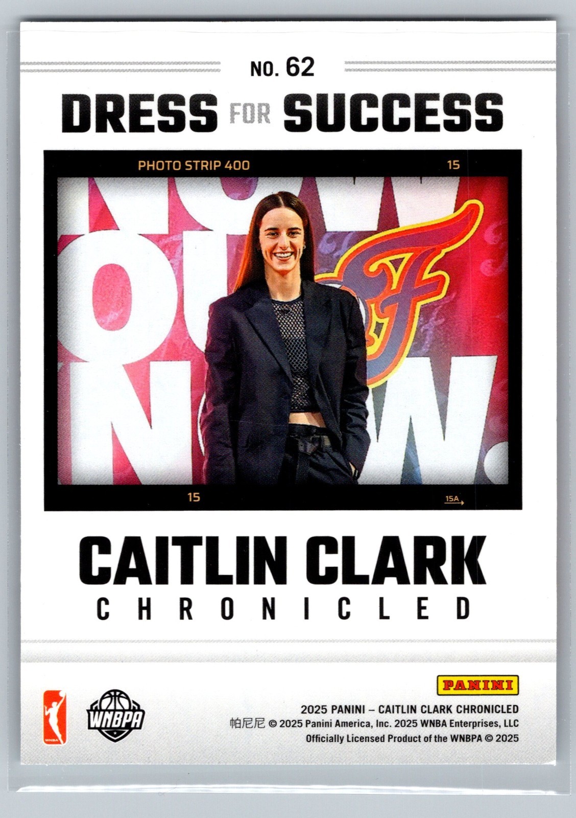 2025 Panini Caitlin Clark Chronicled Dress For Success #62 Holo Red