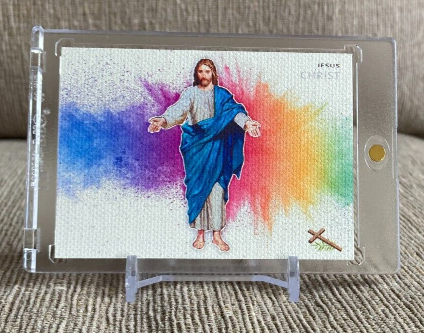 ✝️ JESUS CHRIST Custom ACEO “Color Blast” Style Canvas Art Card! ✝️
