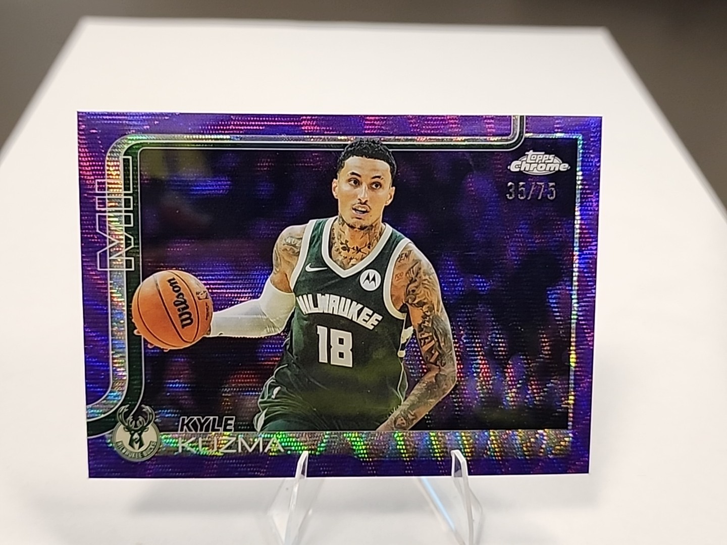 KYLE KUZMA 2025-26 TOPPS CHROME #118 PURPLE WAVE REFRACTOR /75 BUCKS