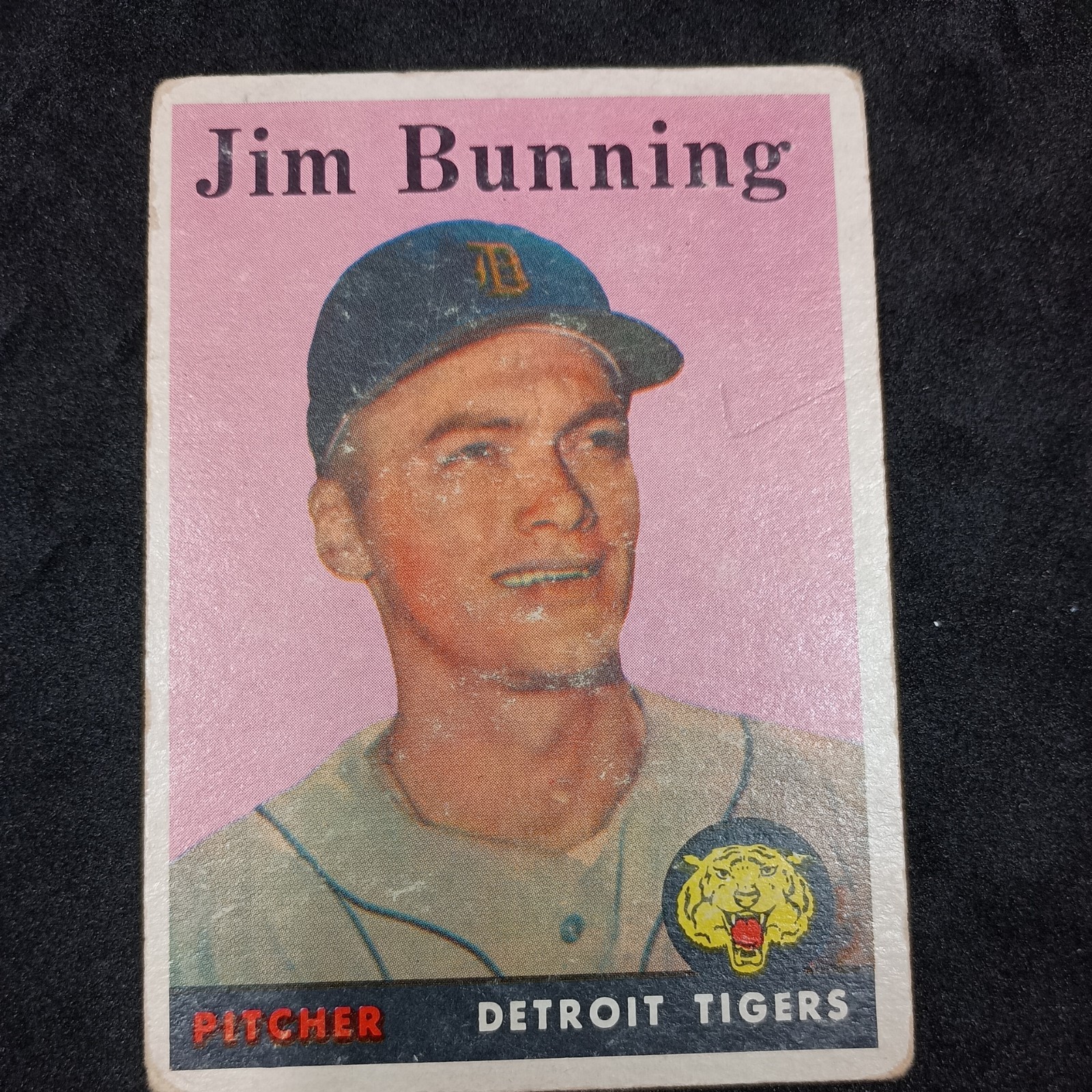 1958 Topps #115 Jim Bunning Has Surface Damage and Marks