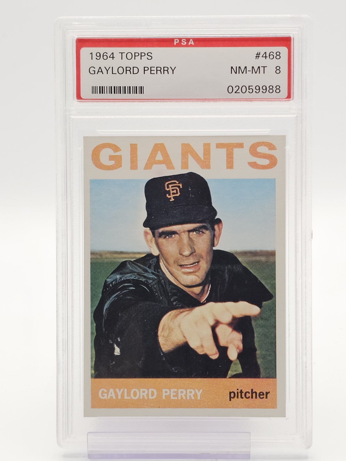 GAYLORD PERRY 1964 TOPPS BASEBALL #468 PSA 8 Q7113